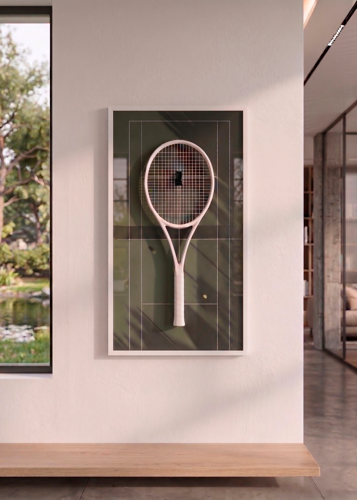 Quadro com Suporte para Raquete de Tênis 45x80 cm | Grand Slam
