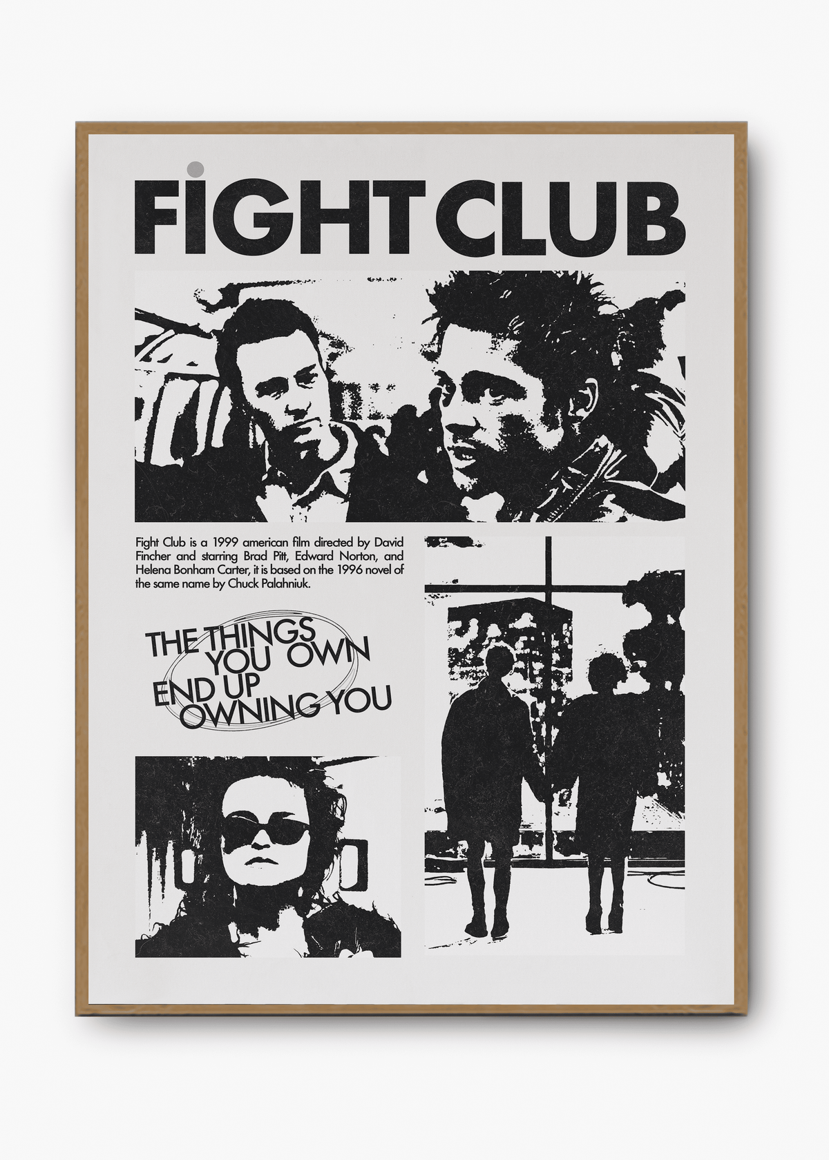Quadro decorativo Clube da Luta Fight Club — arte de cinema para parede | Cübe Quadros