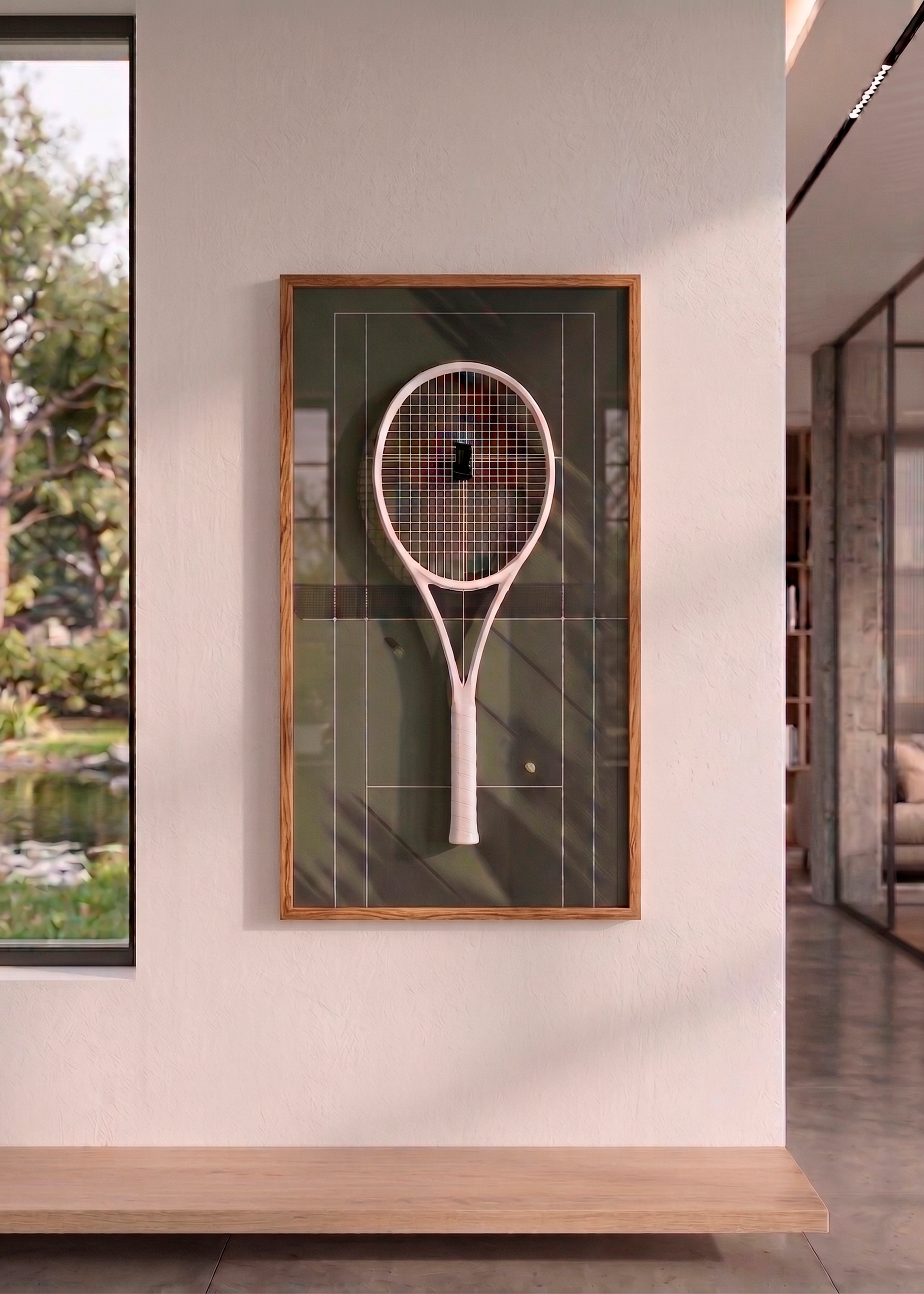 Quadro com Suporte para Raquete de Tênis 45x80 cm | Grand Slam