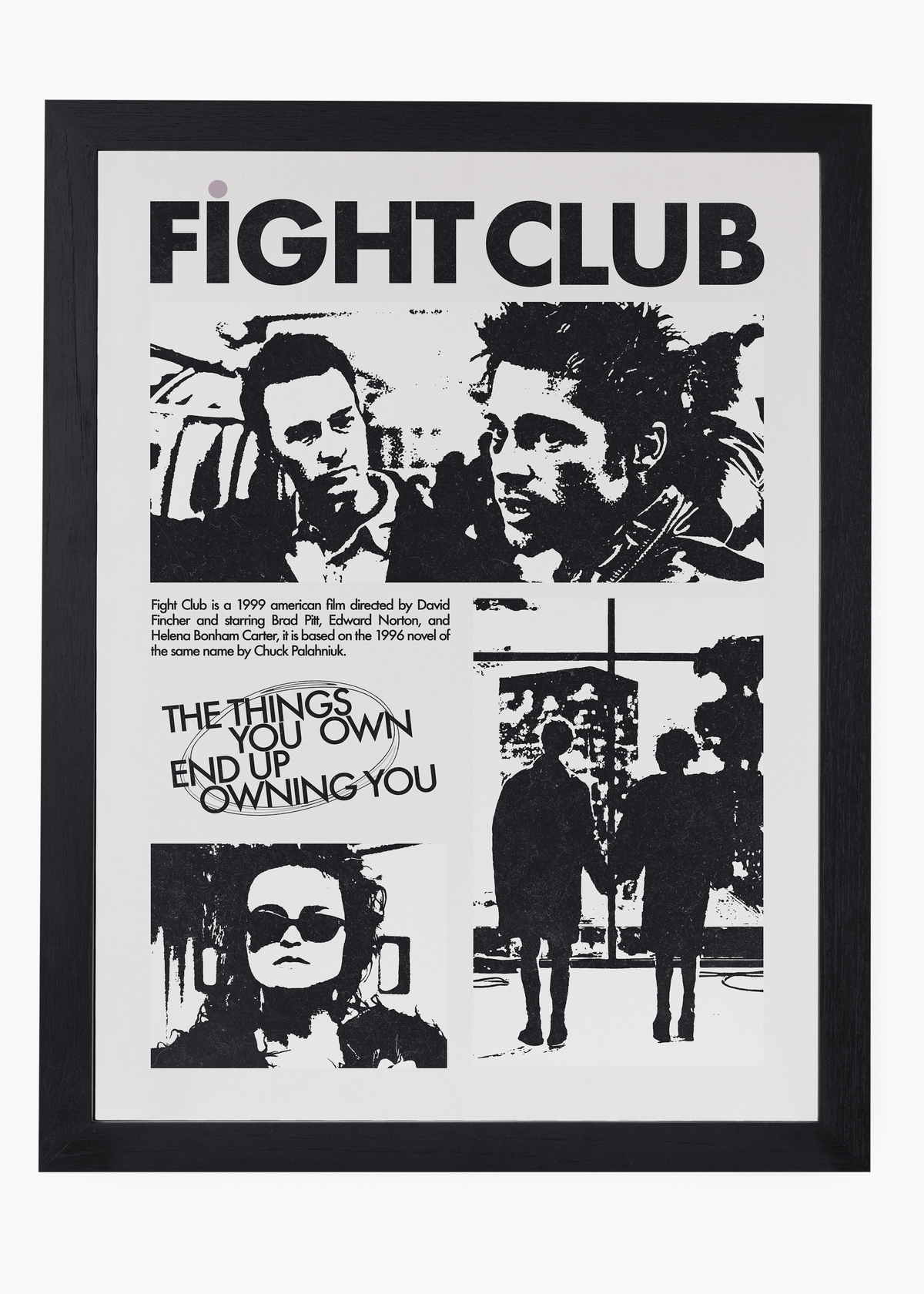 Quadro decorativo Clube da Luta Fight Club — arte de cinema para parede | Cübe Quadros