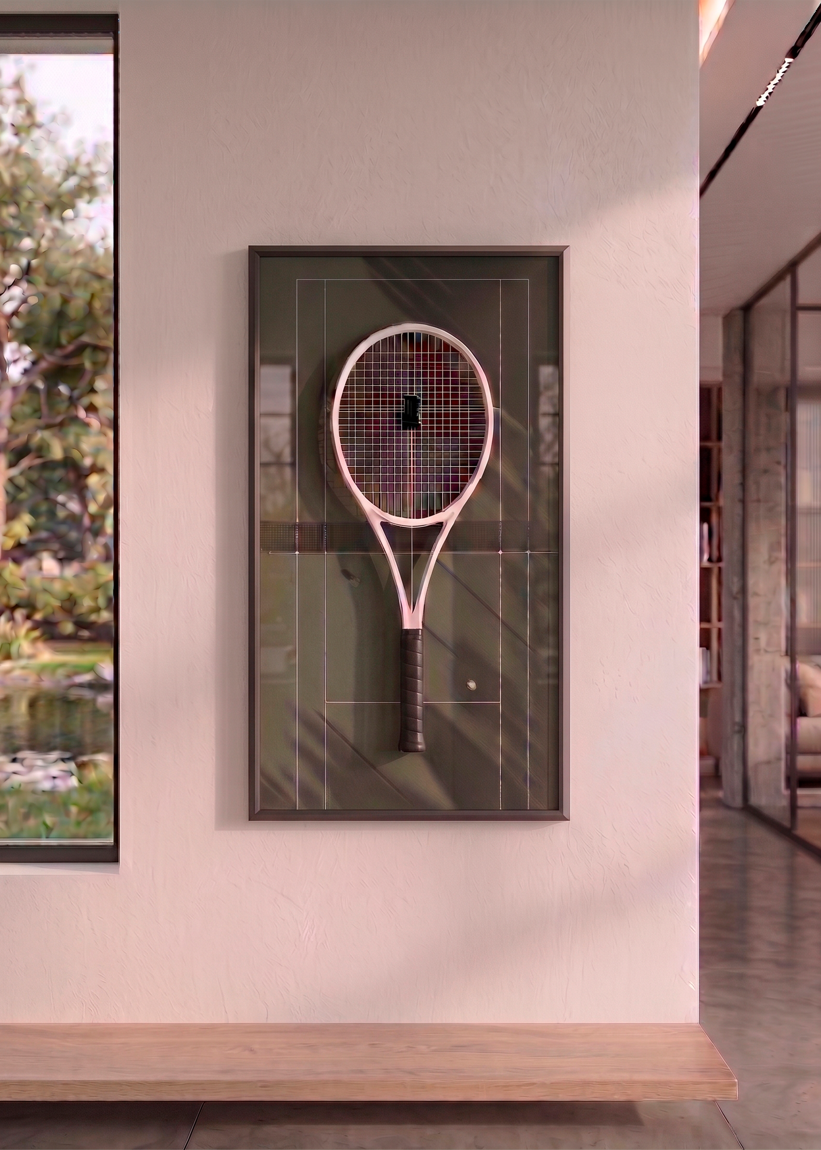 Quadro com Suporte para Raquete de Tênis 45x80 cm | Grand Slam