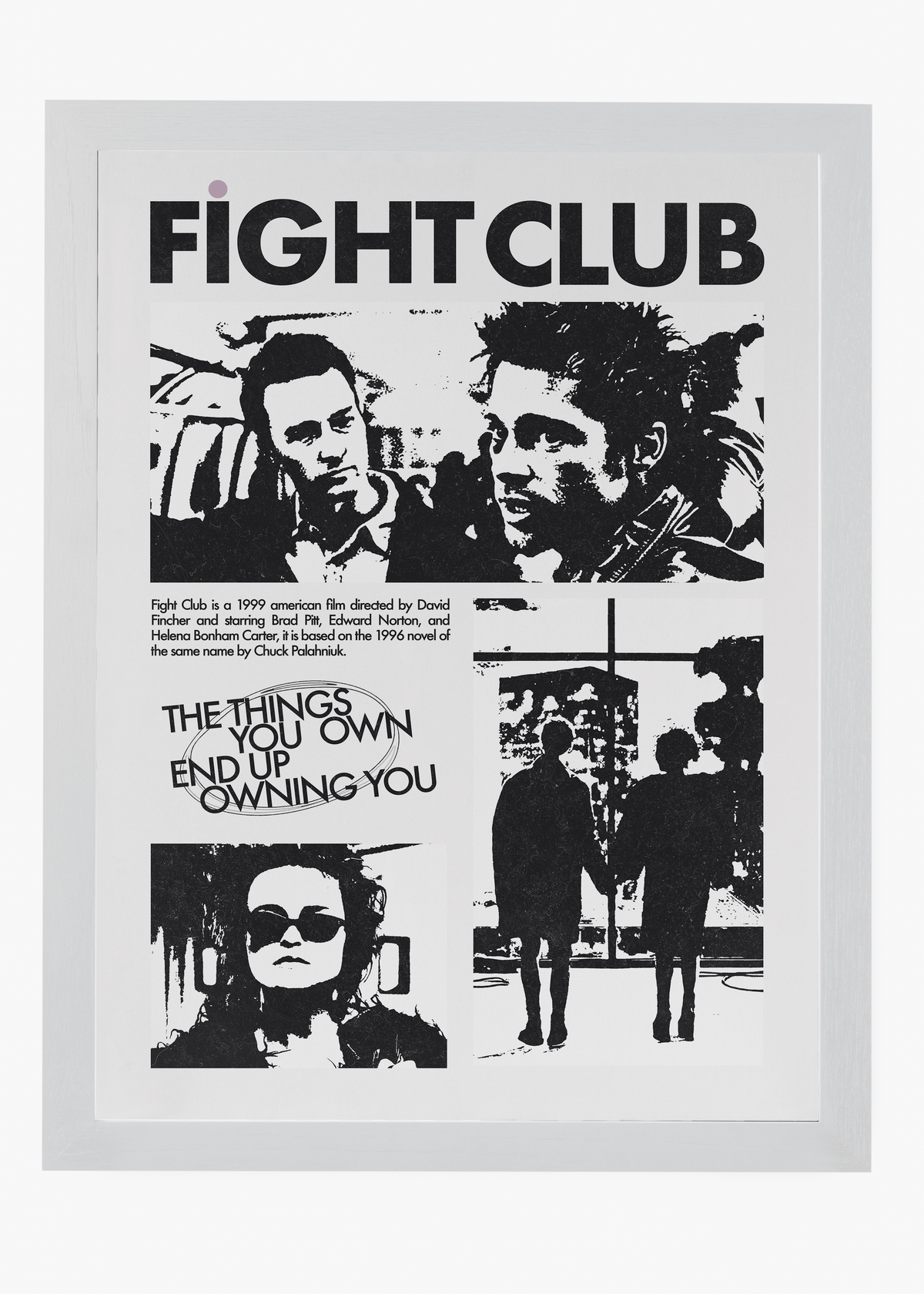 Quadro decorativo Clube da Luta Fight Club — arte de cinema para parede | Cübe Quadros