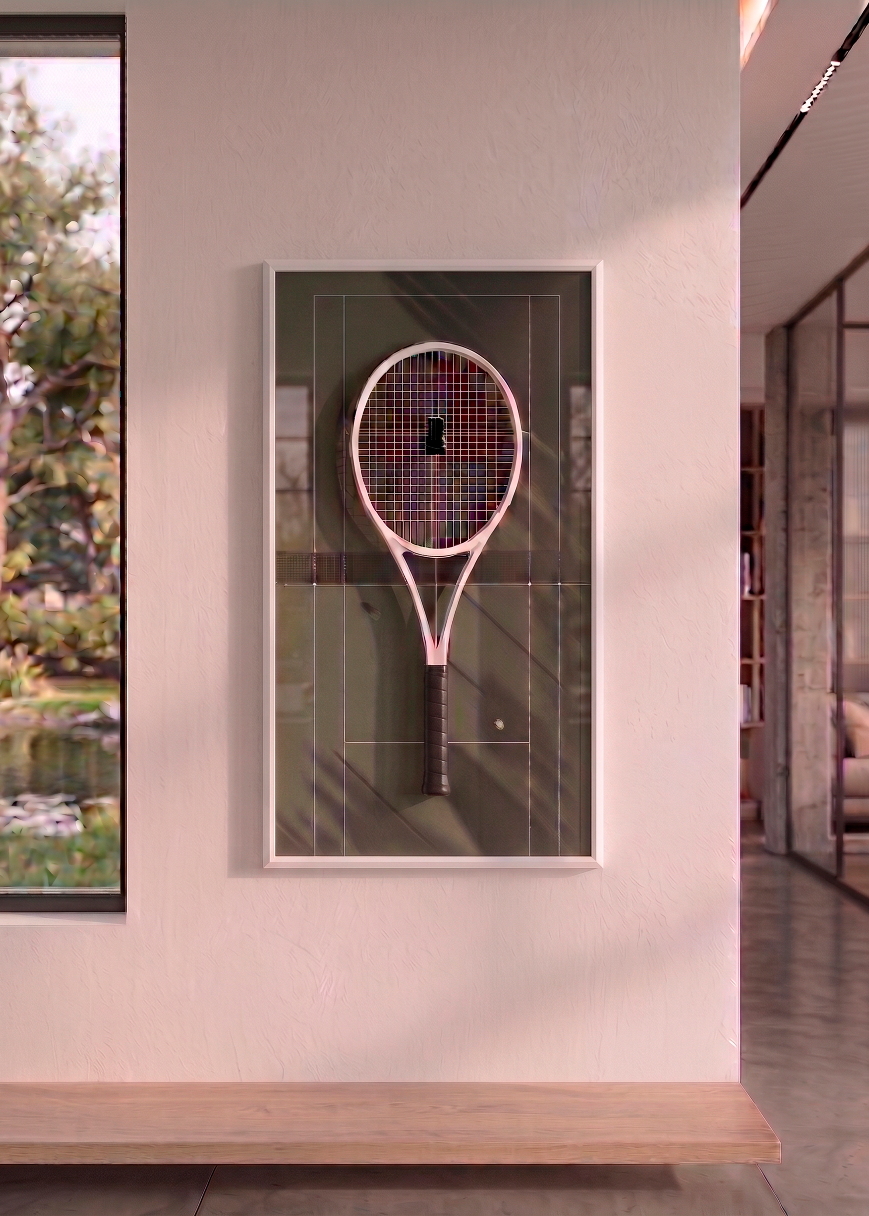 Quadro com Suporte para Raquete de Tênis 45x80 cm | Grand Slam