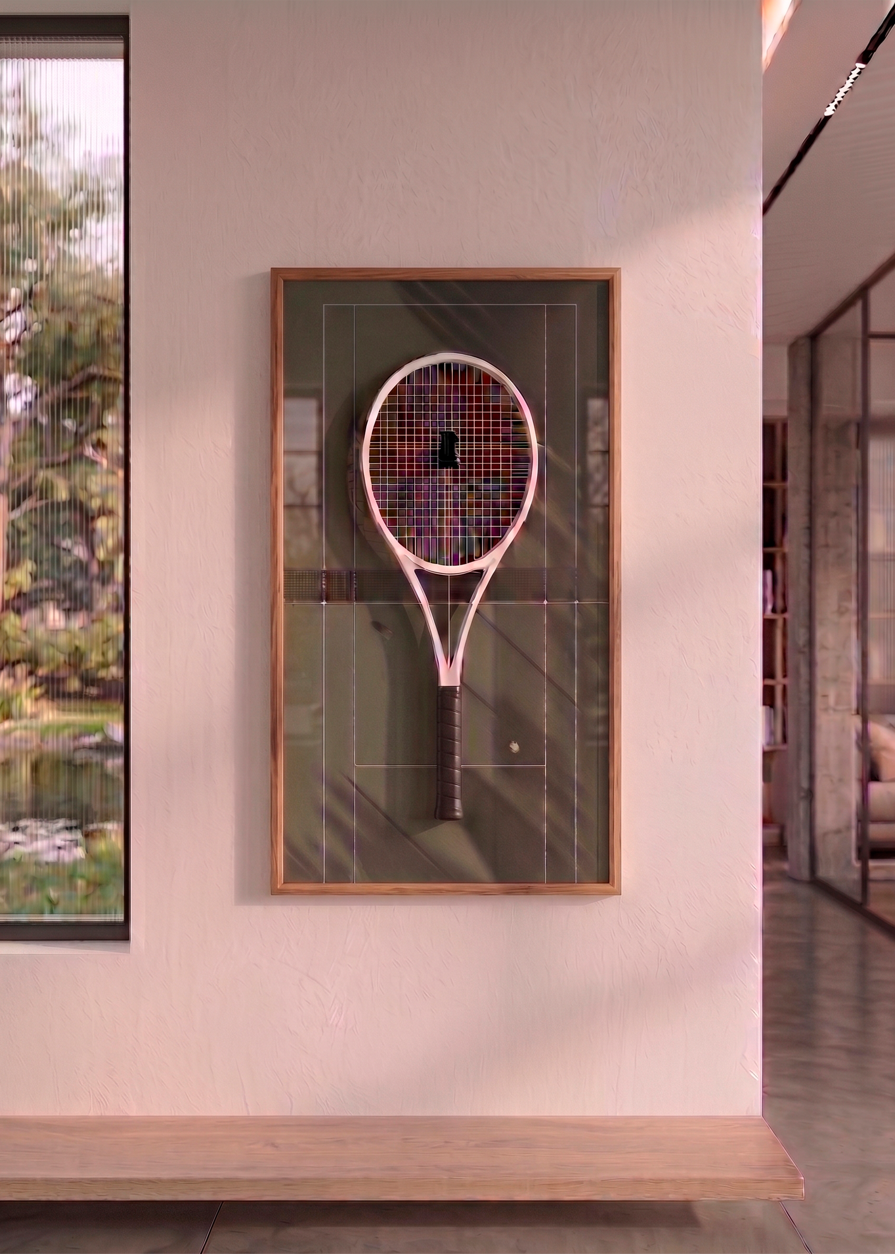 Quadro com Suporte para Raquete de Tênis 45x80 cm | Grand Slam
