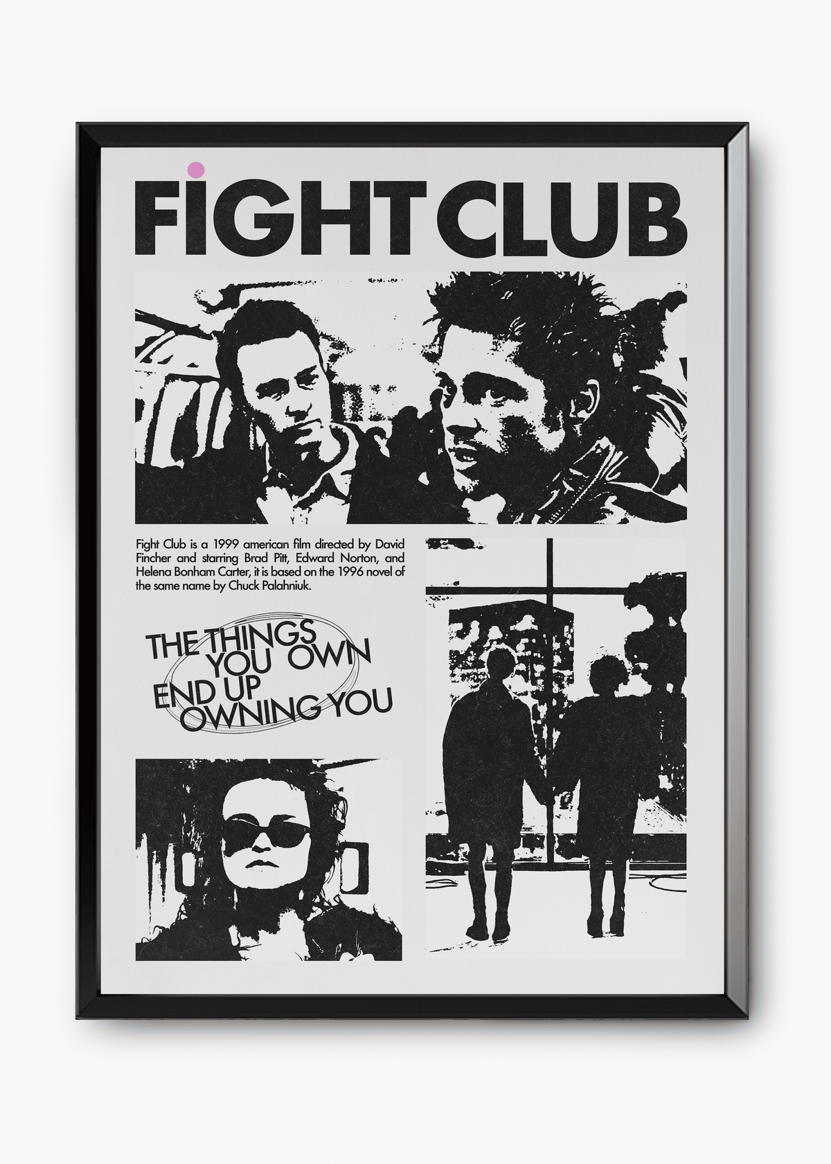 Quadro decorativo Clube da Luta Fight Club — arte de cinema para parede | Cübe Quadros