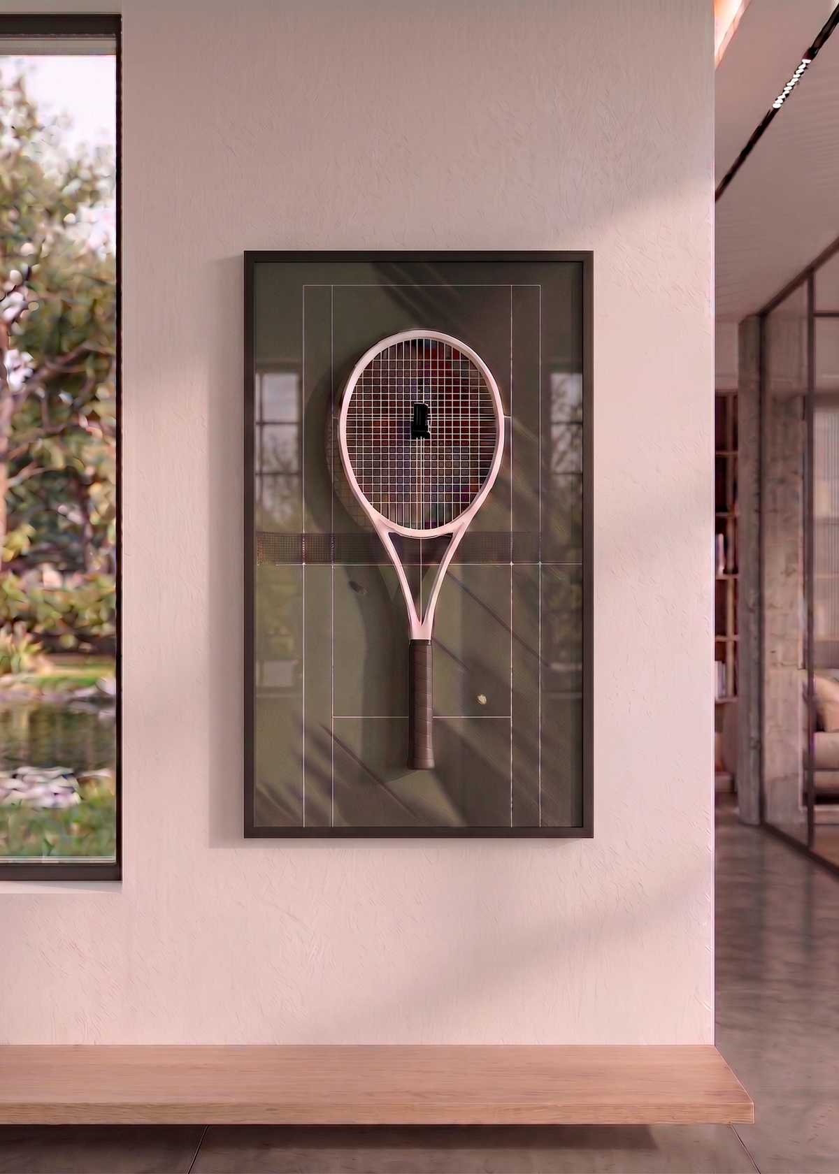 Quadro com Suporte para Raquete de Tênis 45x80 cm | Grand Slam
