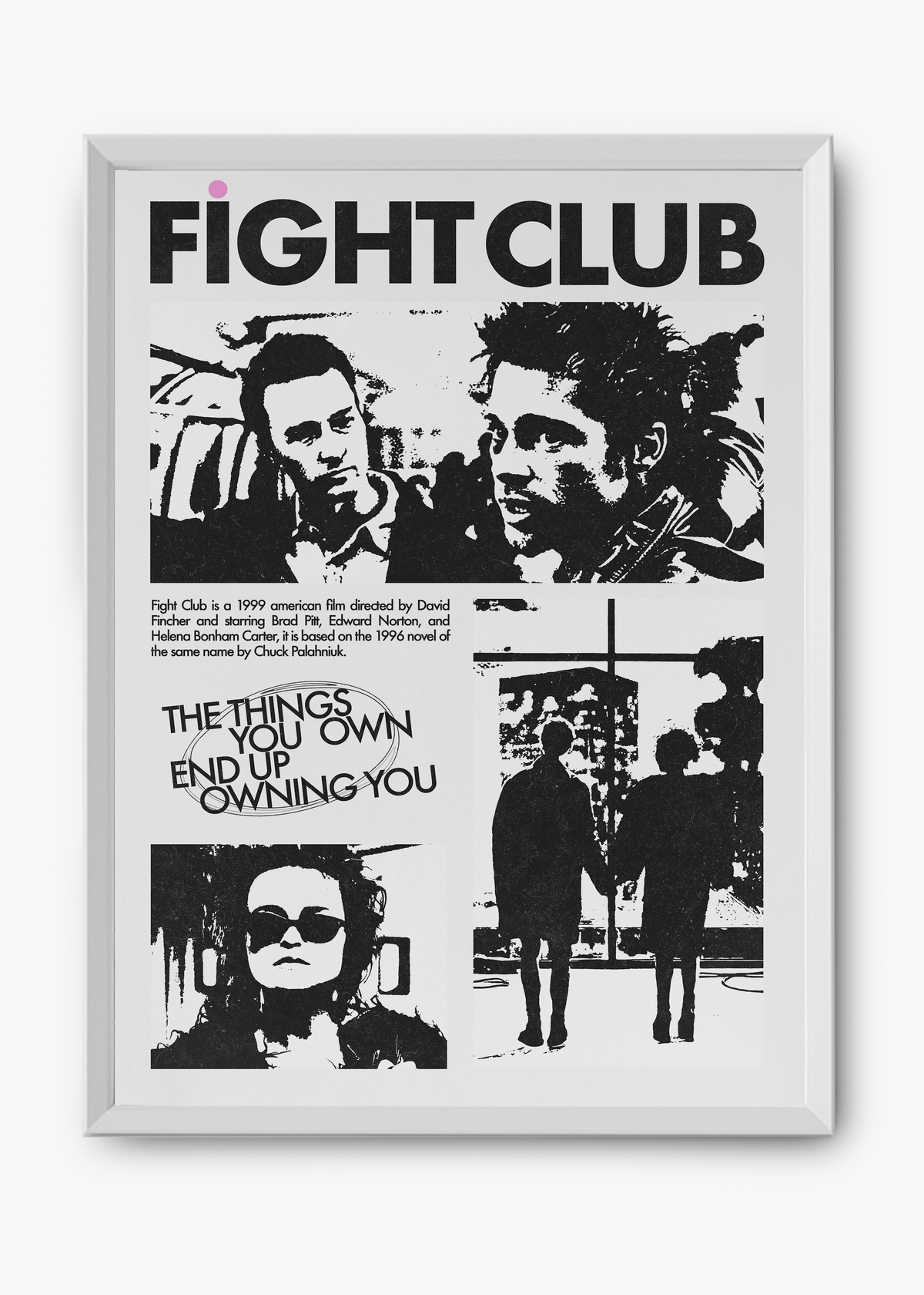Quadro decorativo Clube da Luta Fight Club — arte de cinema para parede | Cübe Quadros