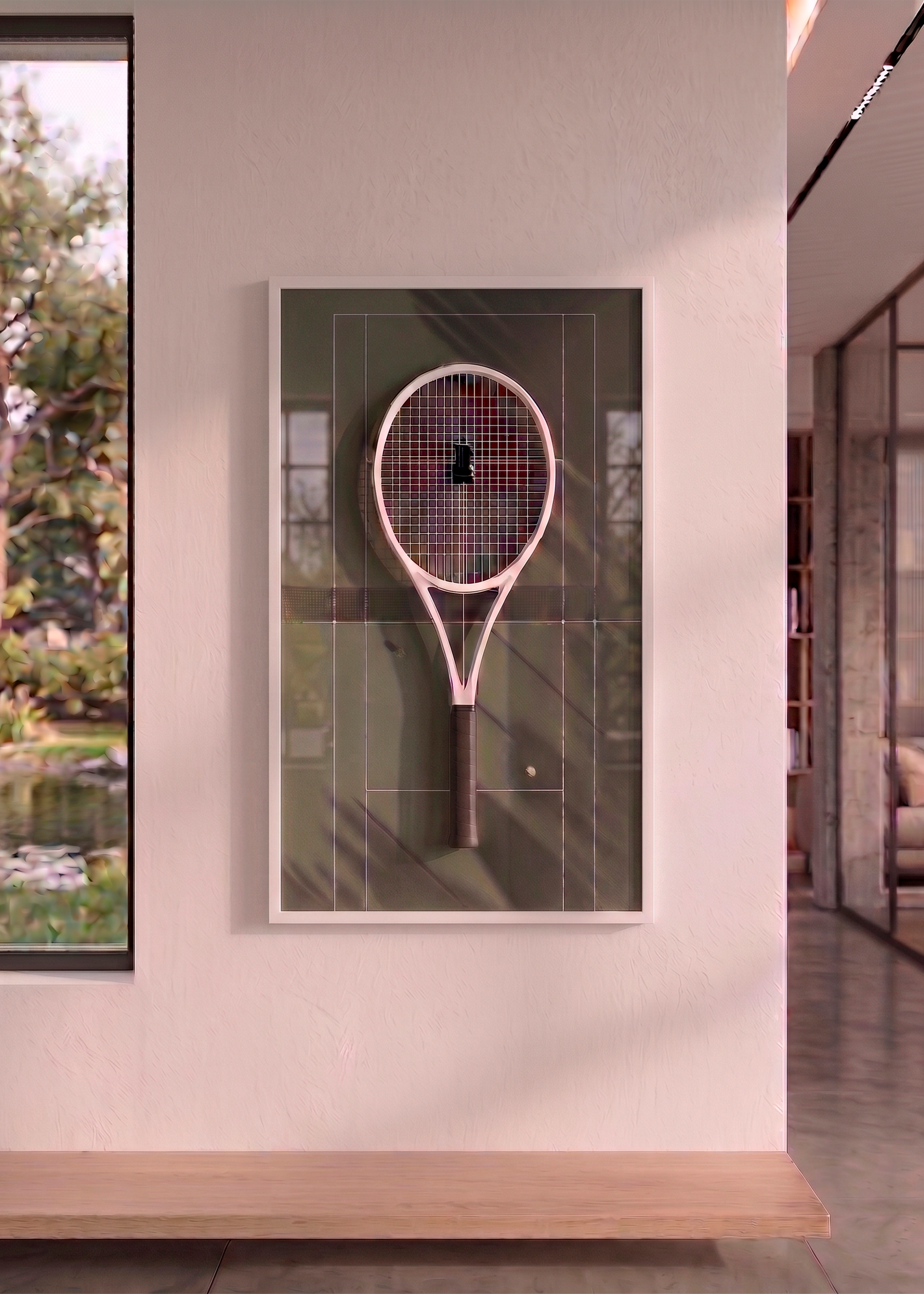 Quadro com Suporte para Raquete de Tênis 45x80 cm | Grand Slam
