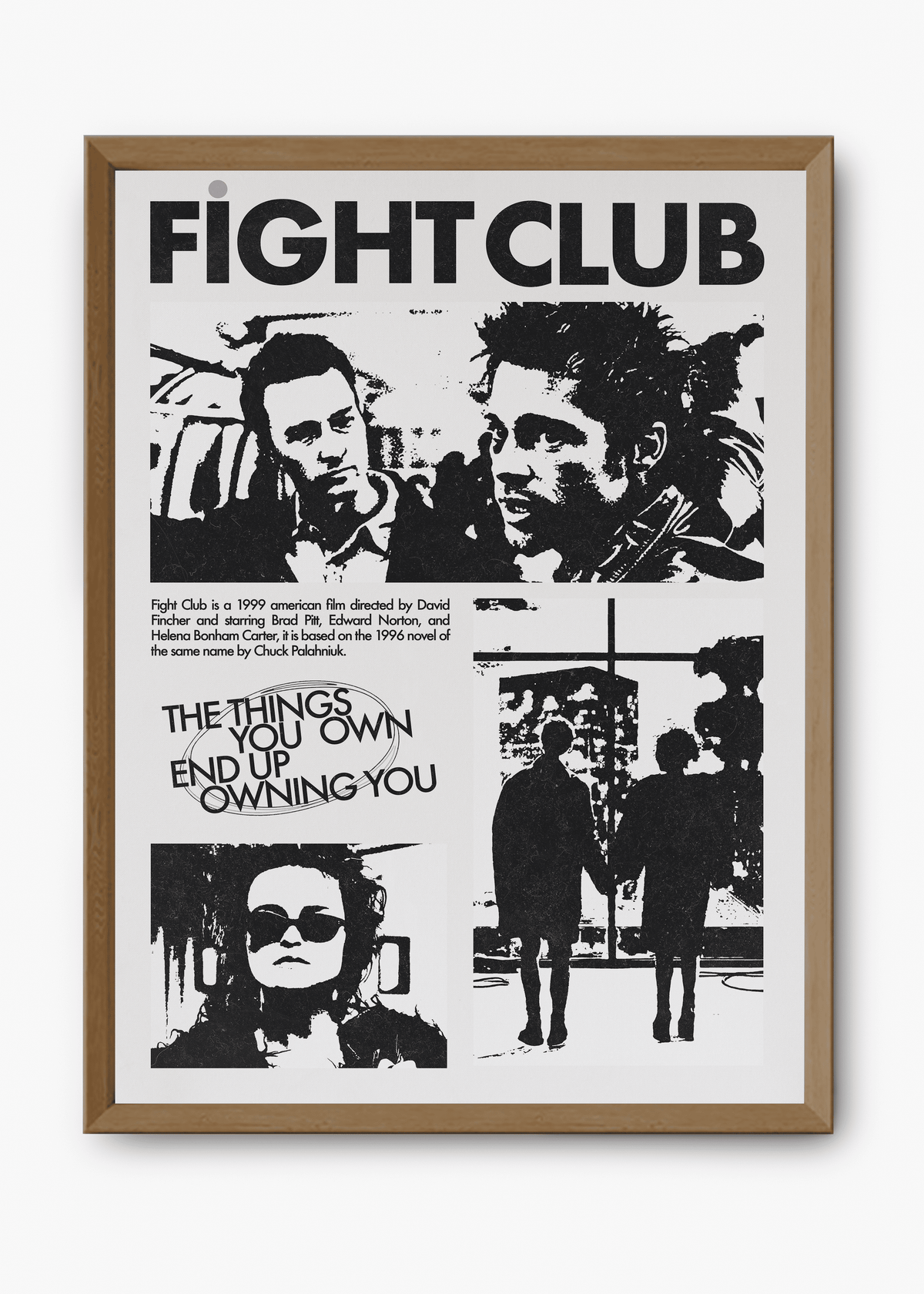 Quadro decorativo Clube da Luta Fight Club — arte de cinema para parede | Cübe Quadros
