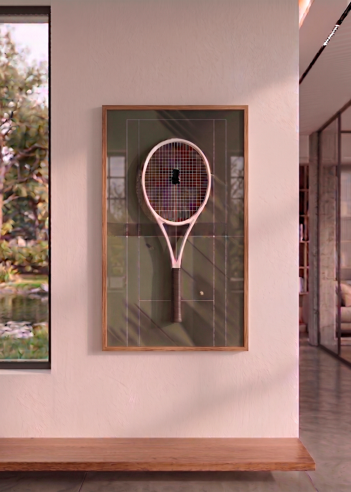 Quadro com Suporte para Raquete de Tênis 45x80 cm | Grand Slam