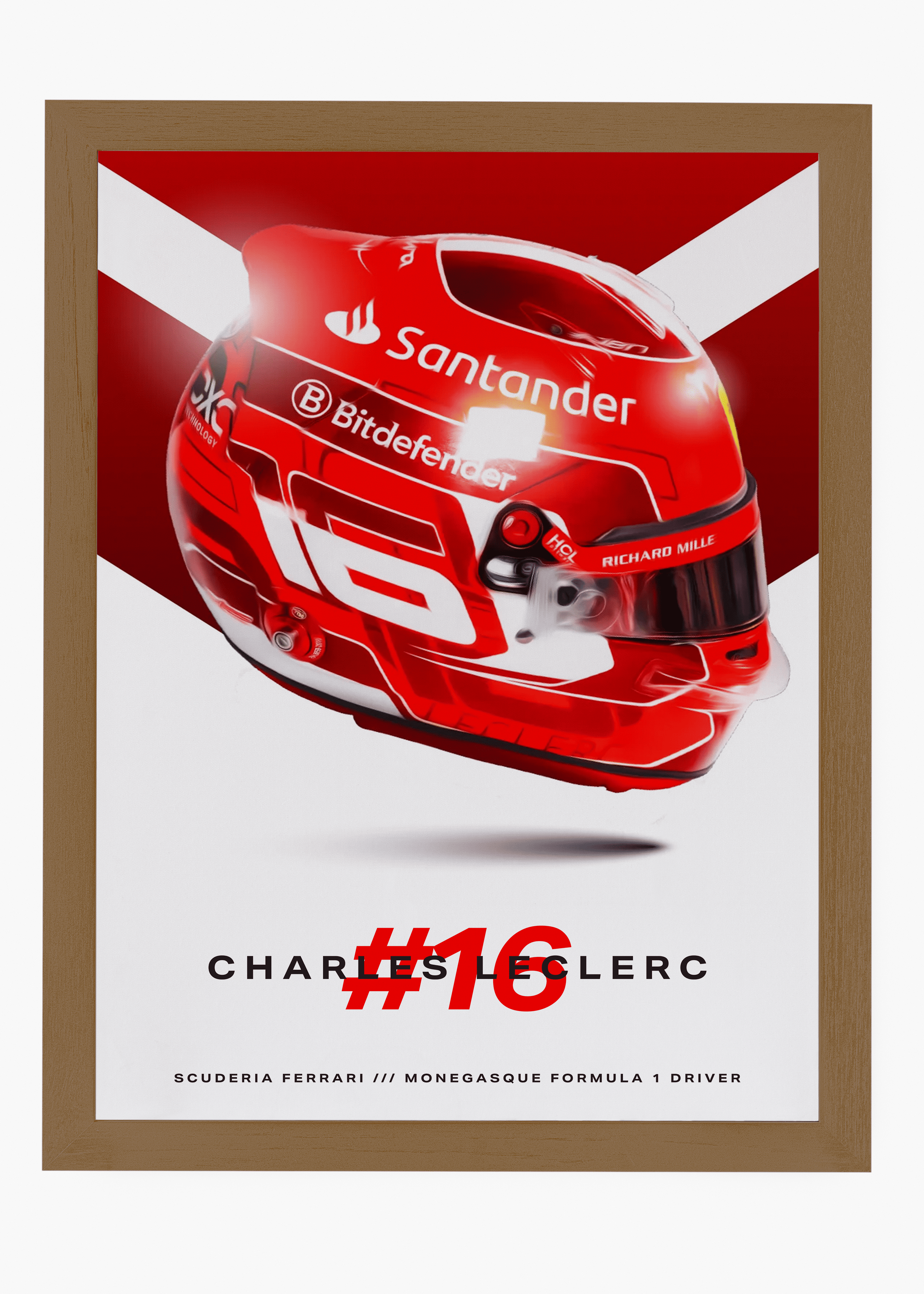 Quadro decorativo Charles Leclerc 2024 — arte de automobilismo para parede | Cübe Quadros