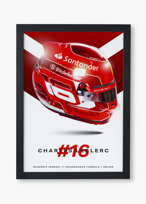 Quadro Capacete Charles Leclerc 2024 Fórmula 1