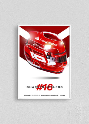Quadro Capacete Charles Leclerc 2024 Fórmula 1