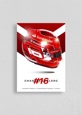 Quadro Capacete Charles Leclerc 2024 Fórmula 1