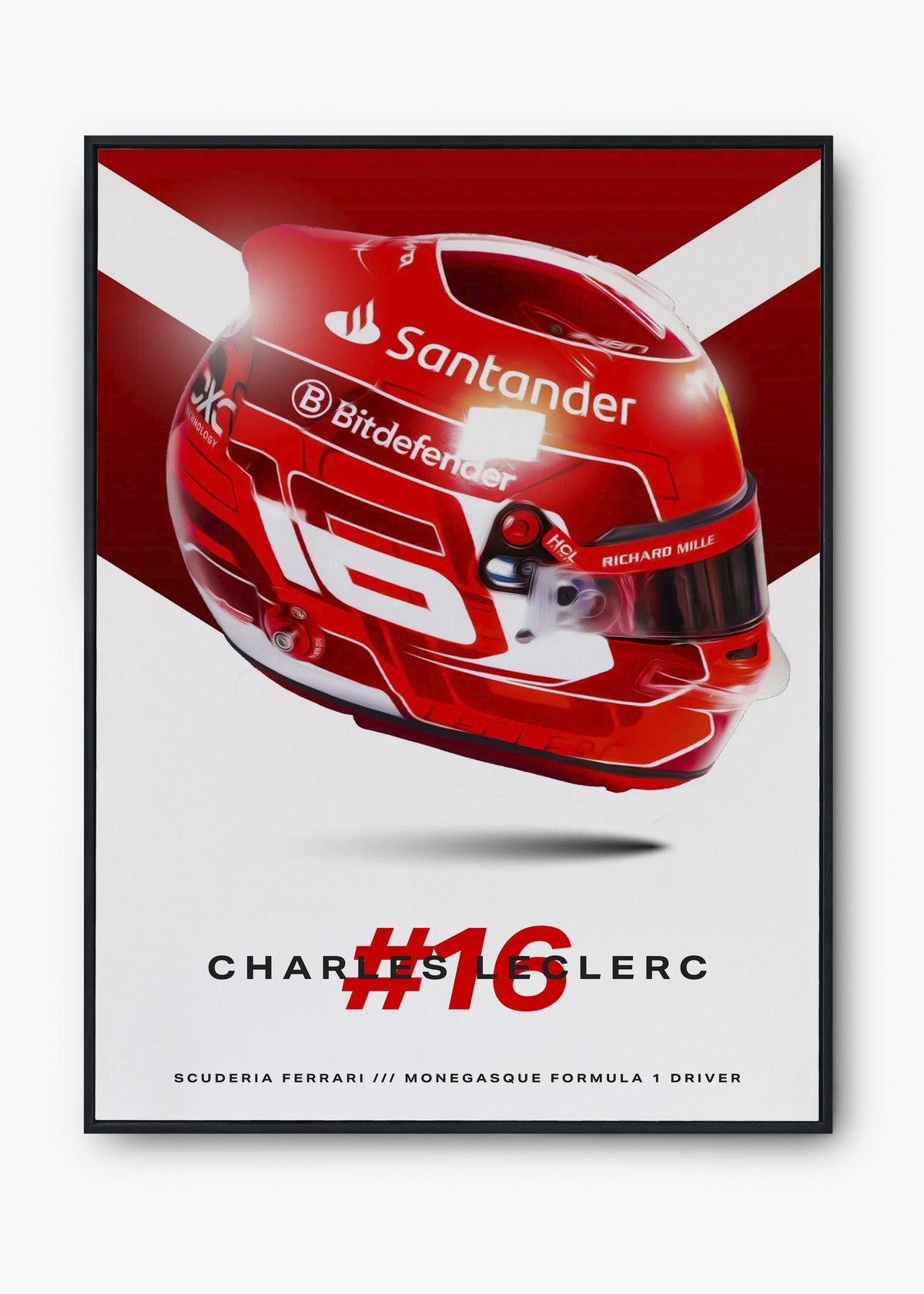 Quadro Capacete Charles Leclerc 2024 Fórmula 1