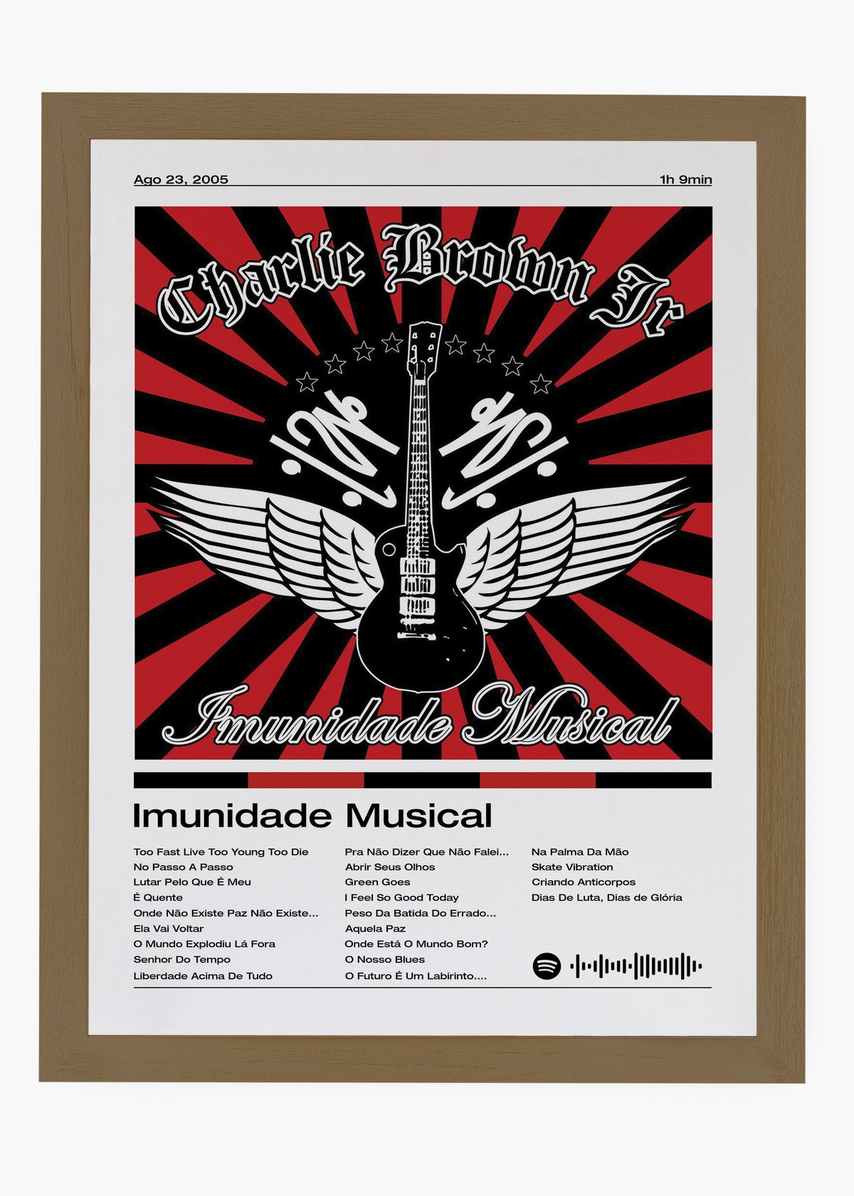 Quadro decorativo Charlie Brown Jr. Imunidade Musical — arte de rock brasileiro para parede | Cübe Quadros
