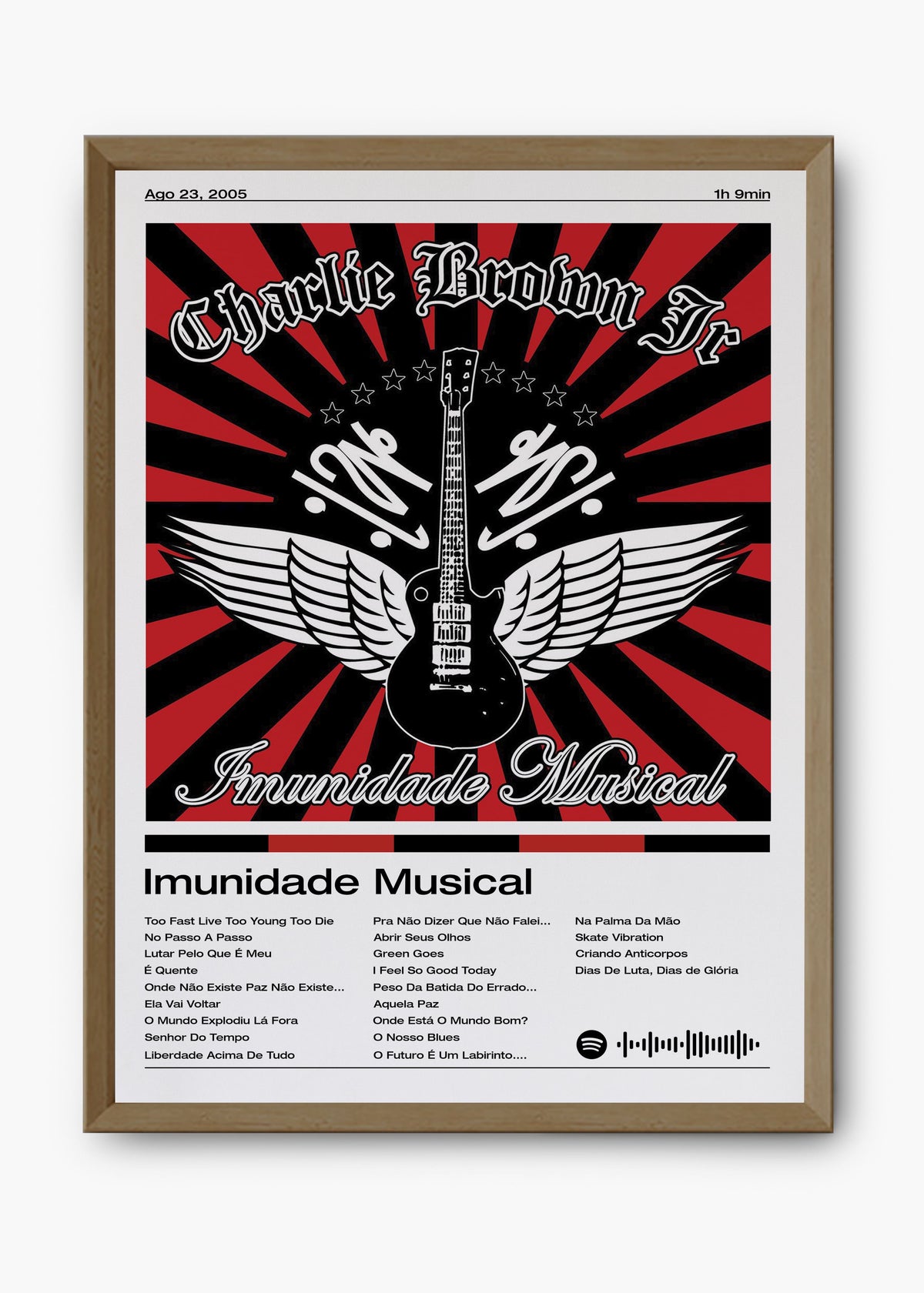 Quadro decorativo Charlie Brown Jr. Imunidade Musical — arte de rock brasileiro para parede | Cübe Quadros
