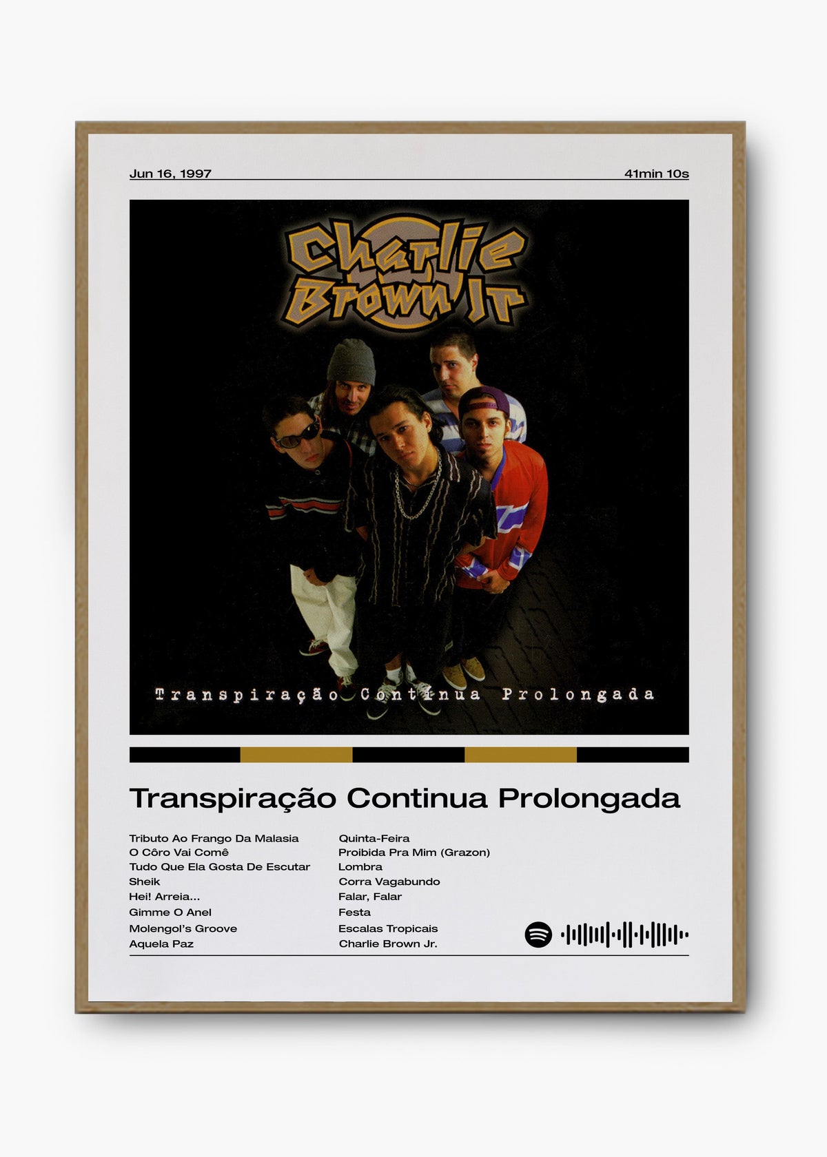 Quadro decorativo Charlie Brown Jr. Transpiração Contínua Prolongada — arte de rock brasileiro para parede | Cübe Quadros