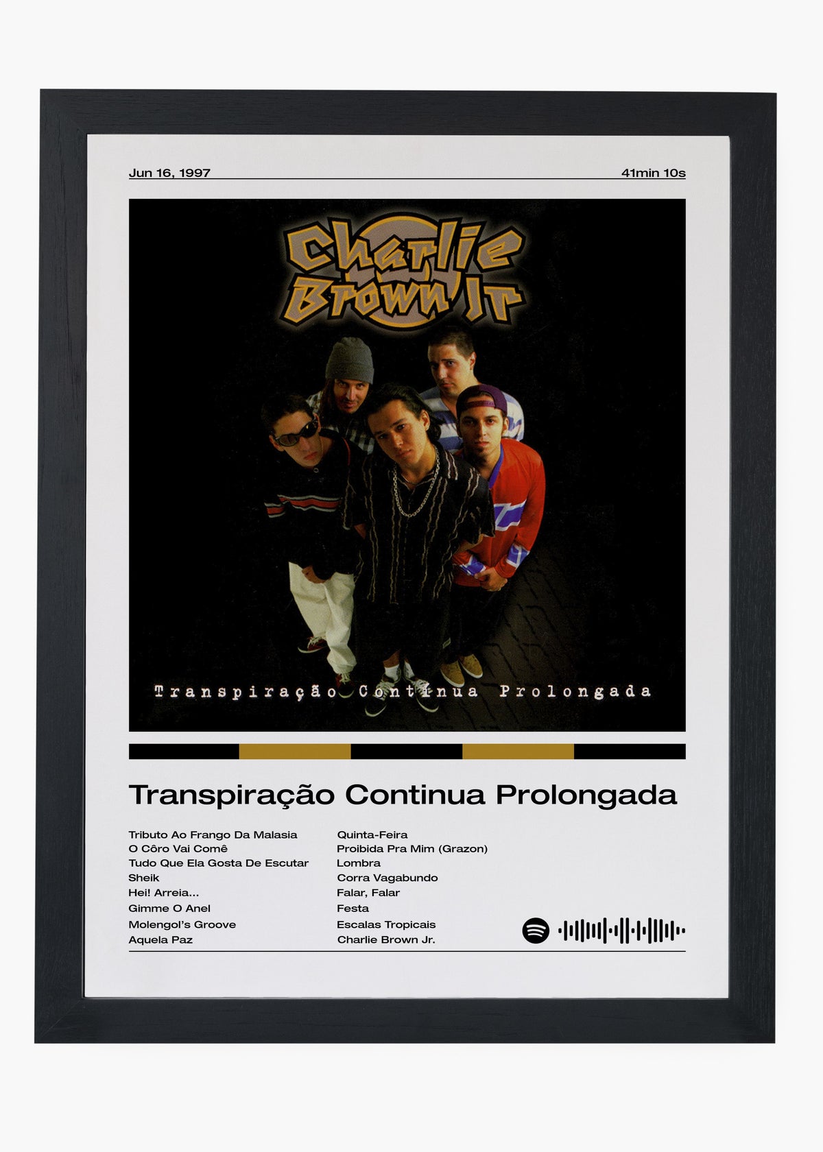 Quadro decorativo Charlie Brown Jr. Transpiração Contínua Prolongada — arte de rock brasileiro para parede | Cübe Quadros
