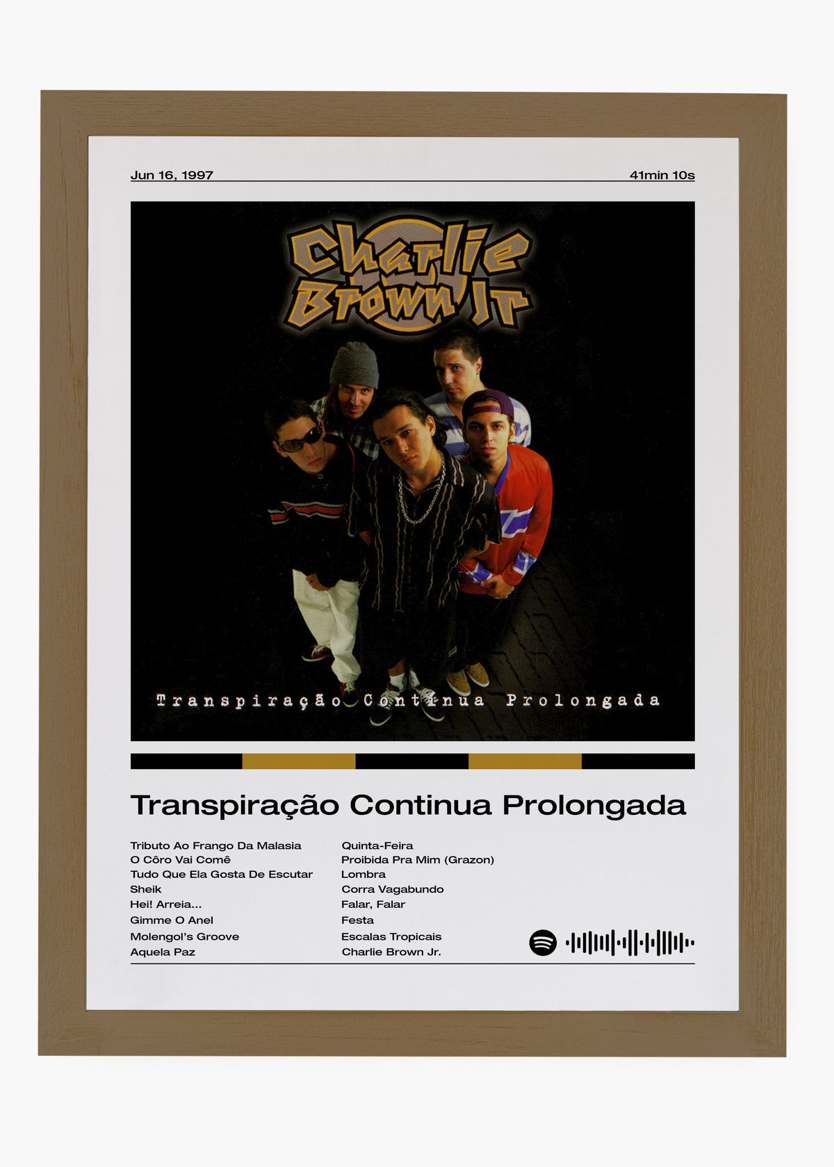 Quadro decorativo Charlie Brown Jr. Transpiração Contínua Prolongada — arte de rock brasileiro para parede | Cübe Quadros