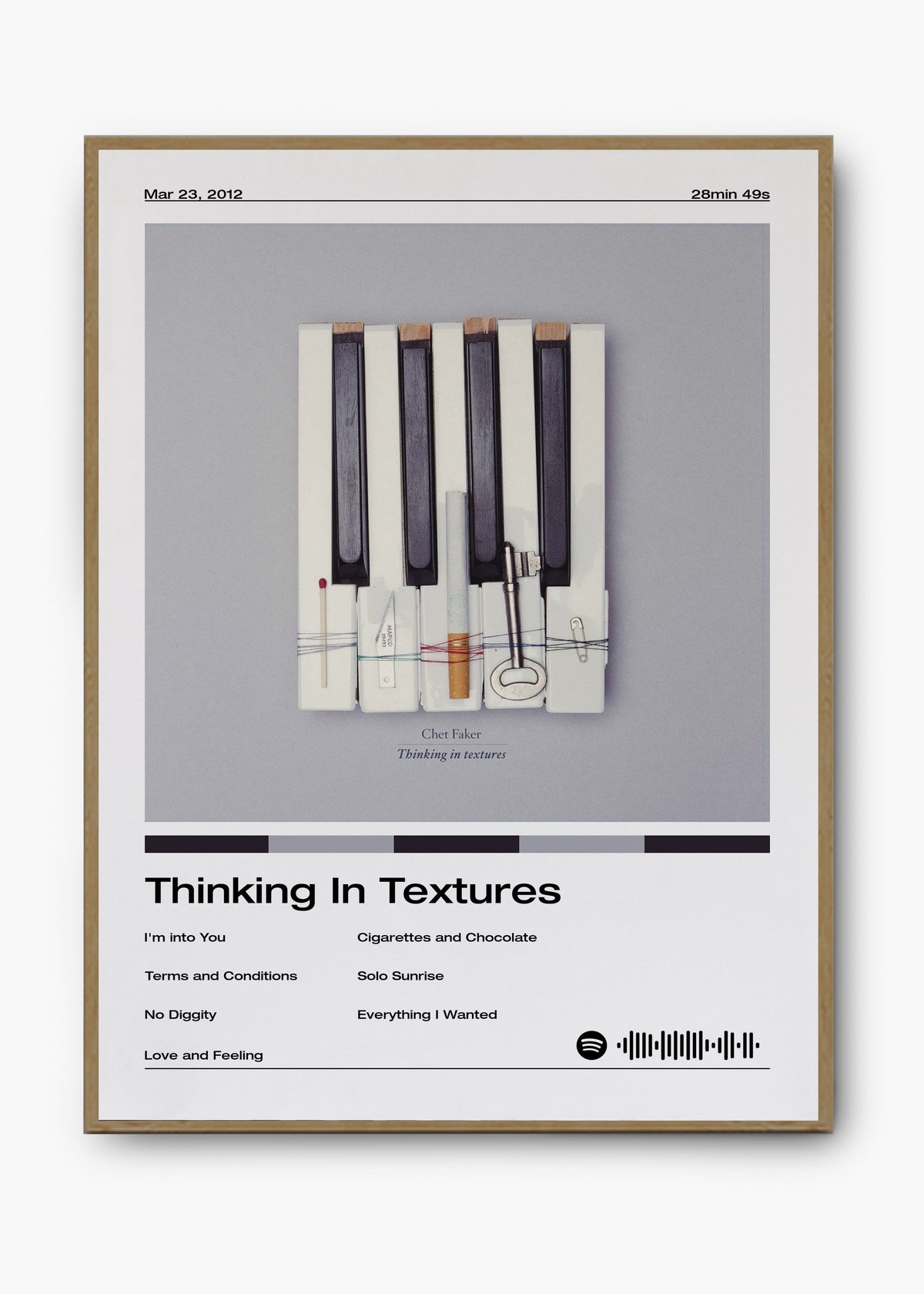 Quadro decorativo Chet Faker Thinking in Textures — arte de indie para parede | Cübe Quadros