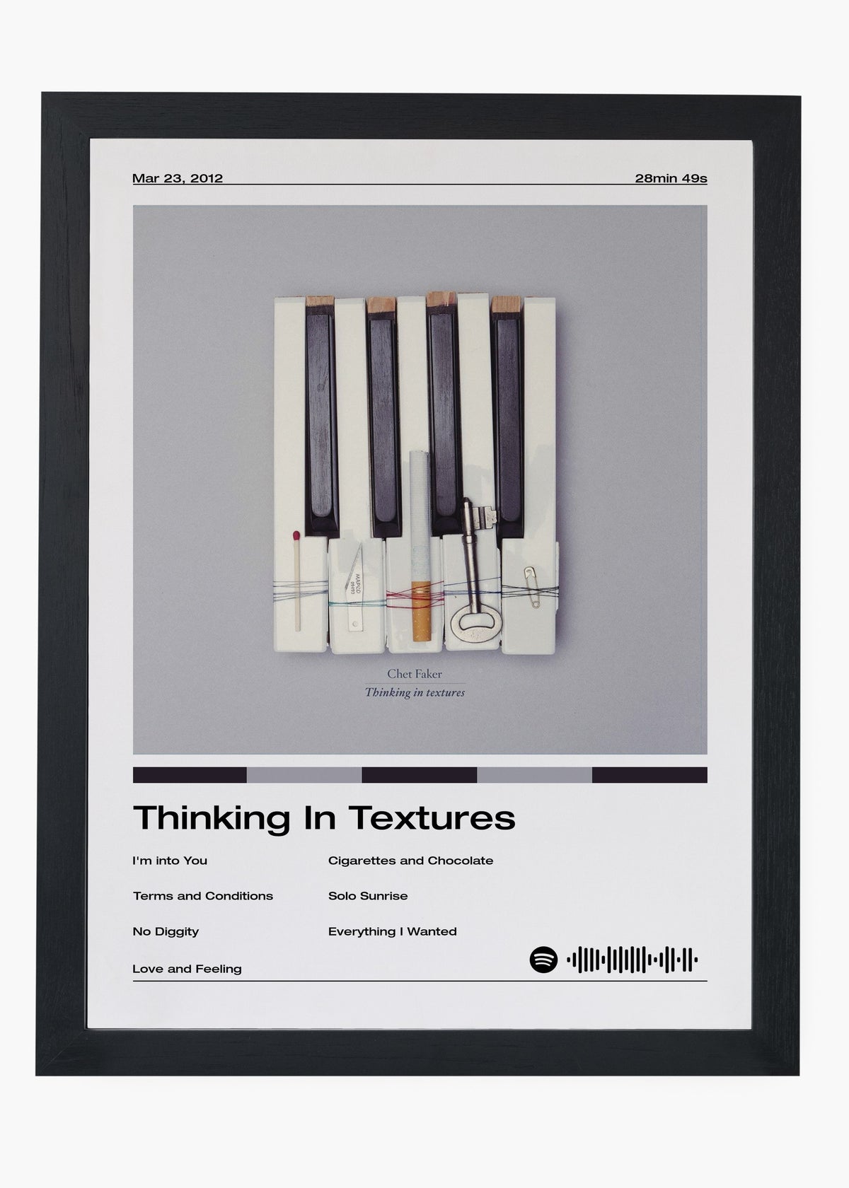 Quadro decorativo Chet Faker Thinking in Textures — arte de indie para parede | Cübe Quadros