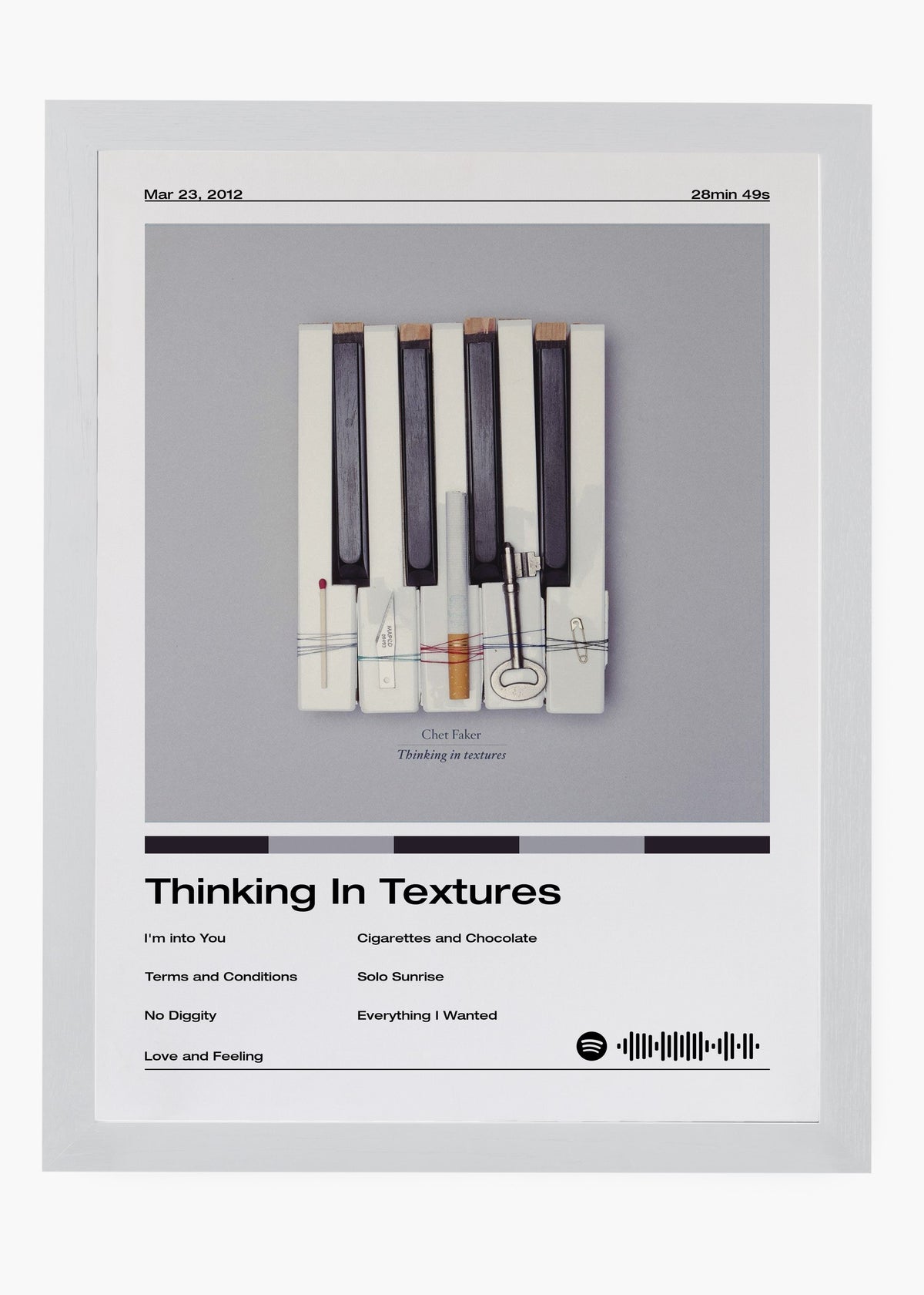 Quadro decorativo Chet Faker Thinking in Textures — arte de indie para parede | Cübe Quadros