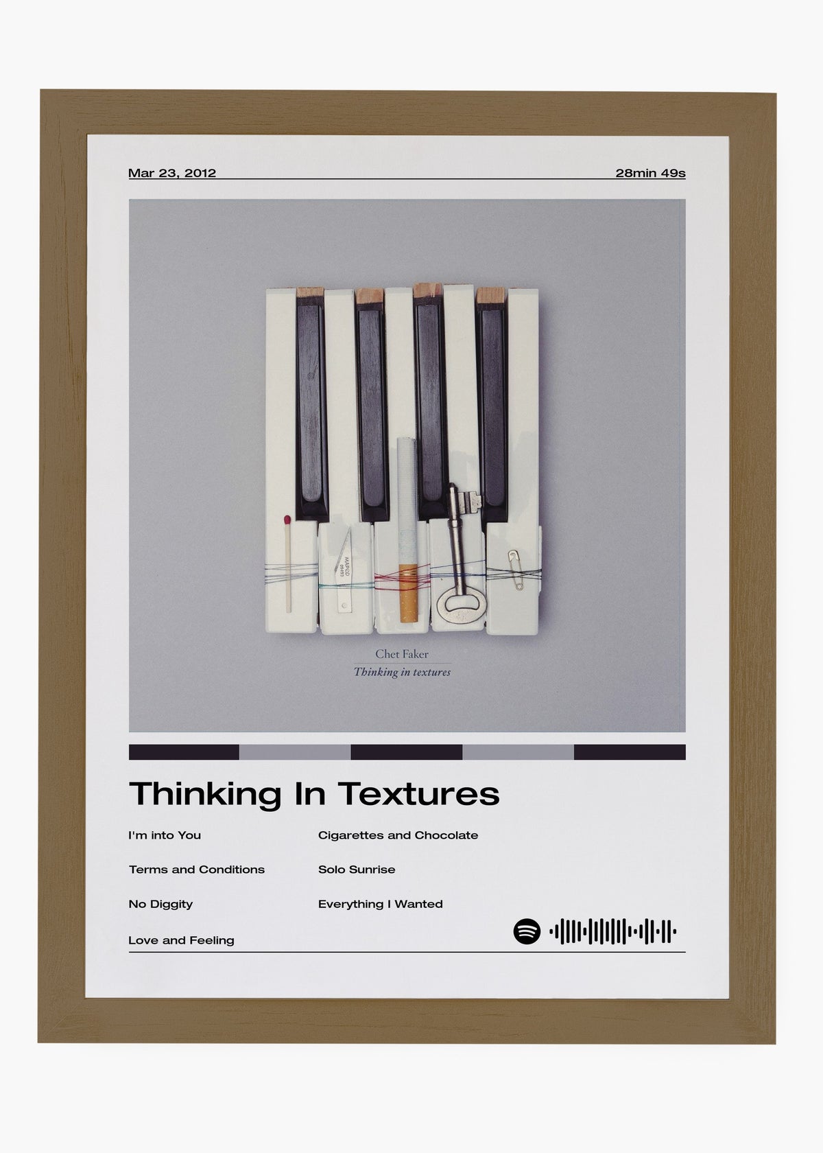 Quadro decorativo Chet Faker Thinking in Textures — arte de indie para parede | Cübe Quadros