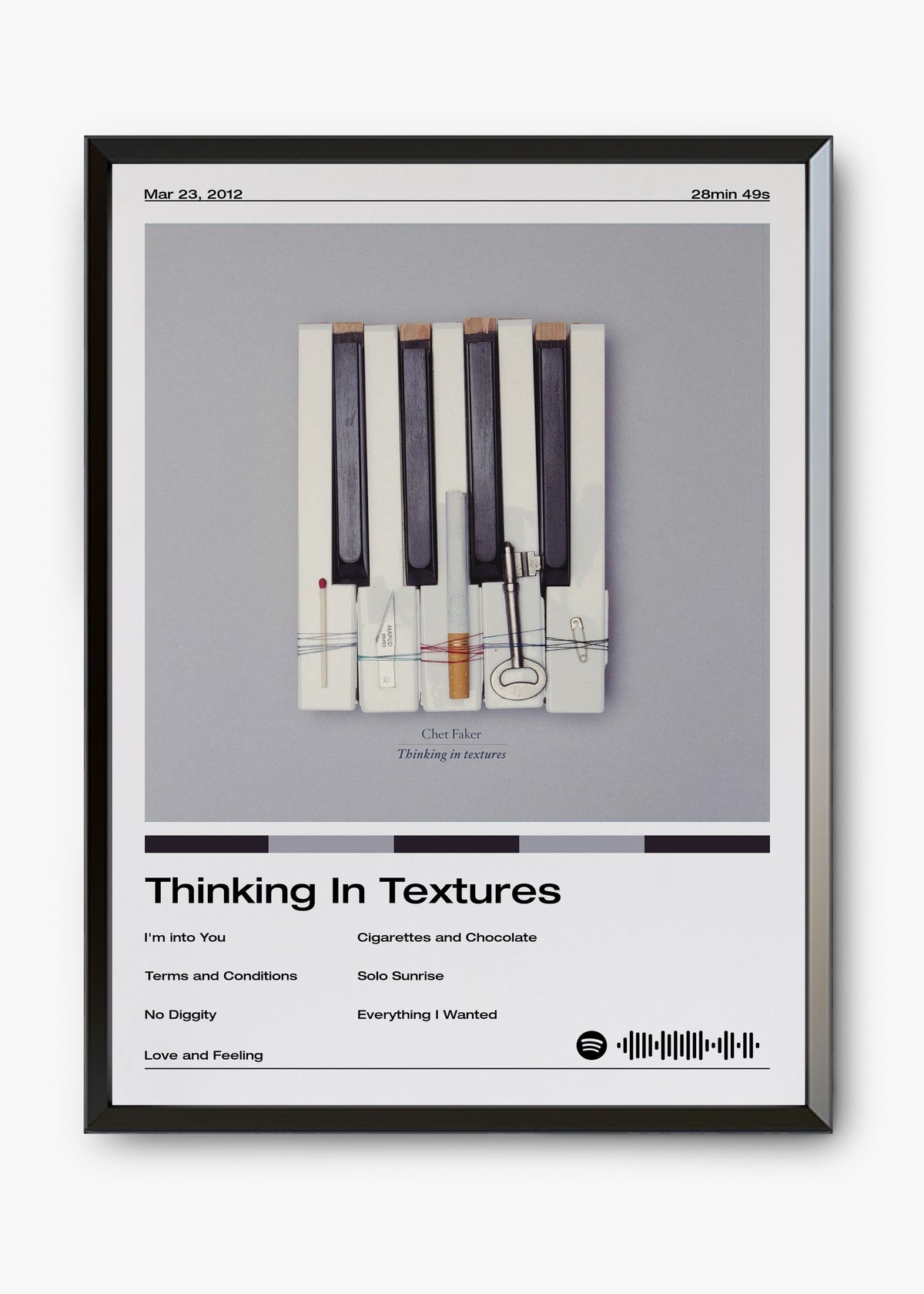 Quadro decorativo Chet Faker Thinking in Textures — arte de indie para parede | Cübe Quadros