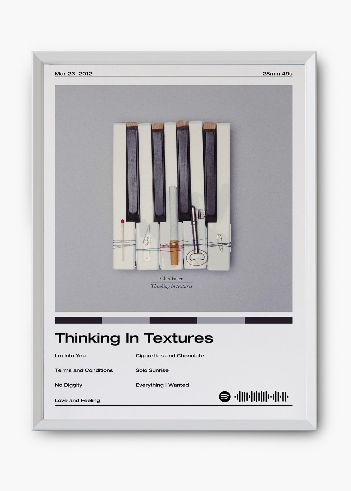Quadro decorativo Chet Faker Thinking in Textures — arte de indie para parede | Cübe Quadros