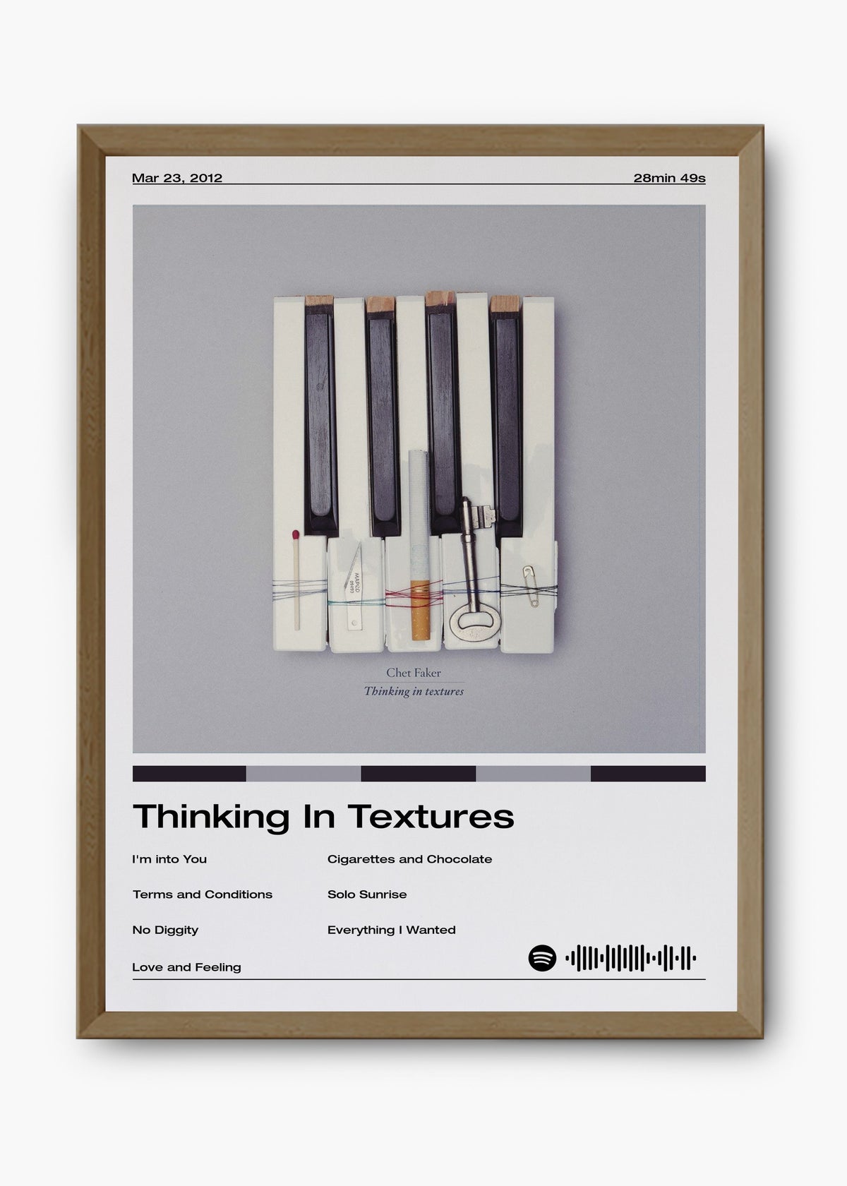 Quadro decorativo Chet Faker Thinking in Textures — arte de indie para parede | Cübe Quadros