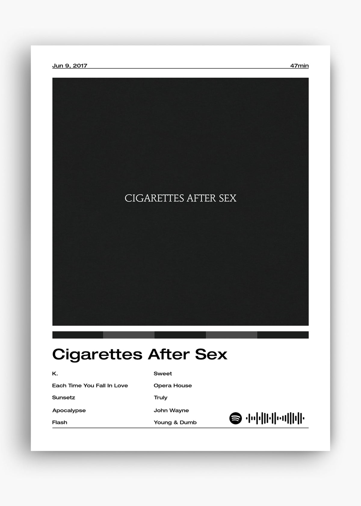 Quadro decorativo Cigarettes After Sex — arte de dream pop para parede | Cübe Quadros