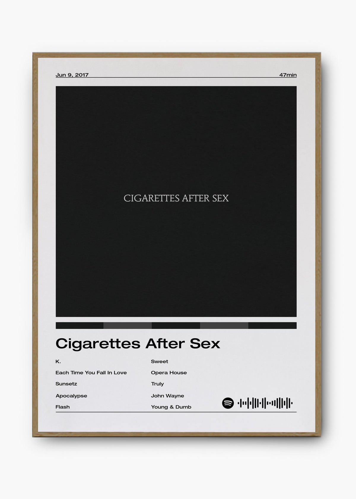 Quadro decorativo Cigarettes After Sex — arte de dream pop para parede | Cübe Quadros