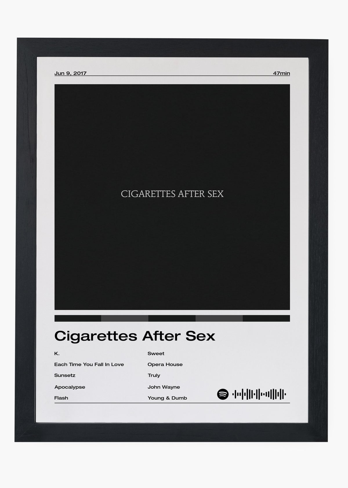 Quadro decorativo Cigarettes After Sex — arte de dream pop para parede | Cübe Quadros