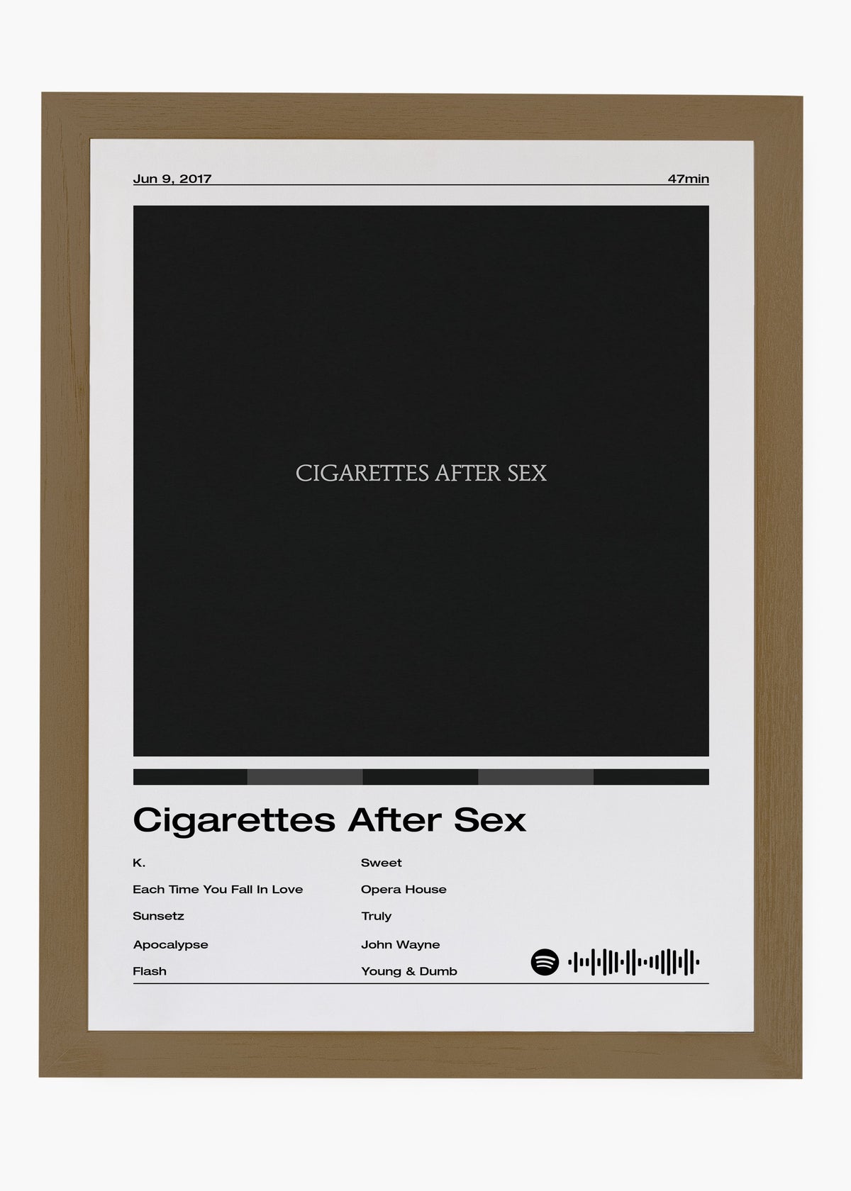 Quadro decorativo Cigarettes After Sex — arte de dream pop para parede | Cübe Quadros