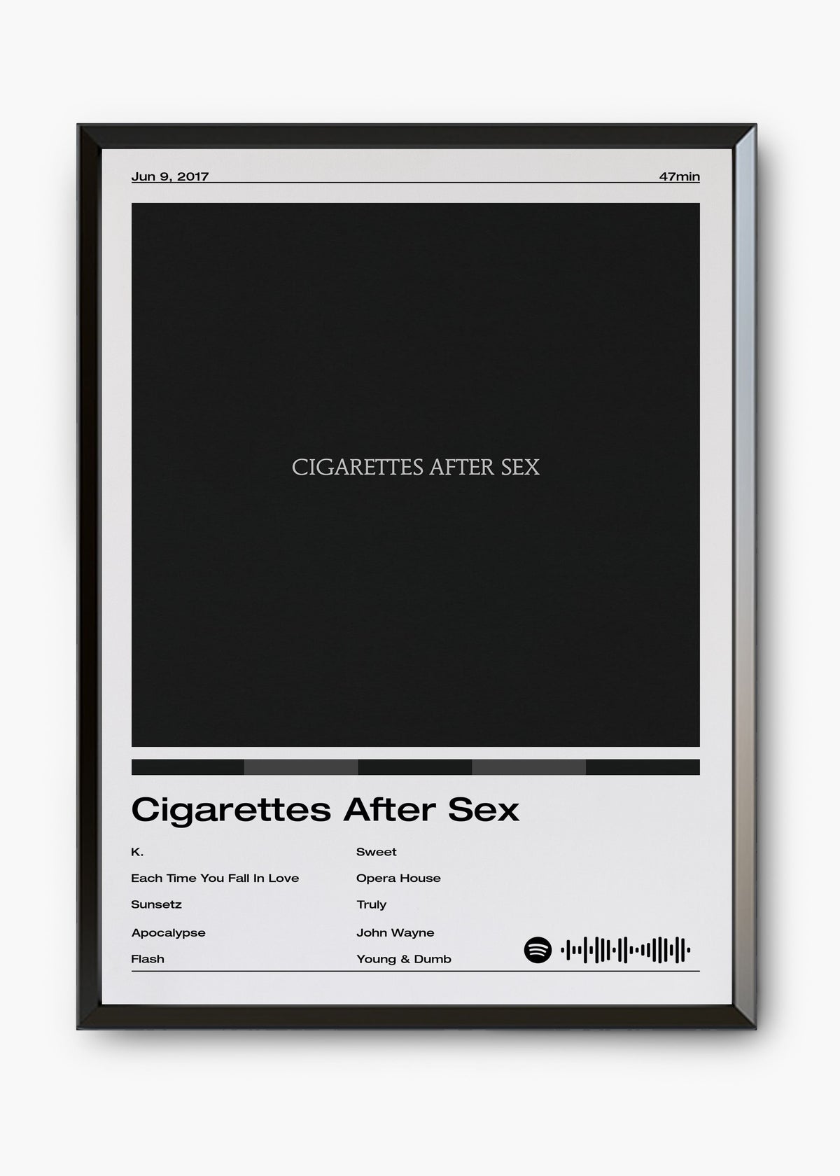 Quadro decorativo Cigarettes After Sex — arte de dream pop para parede | Cübe Quadros