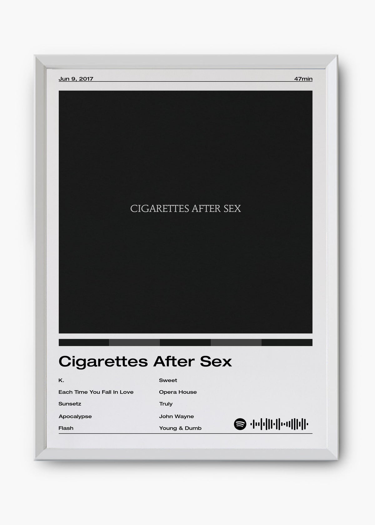 Quadro decorativo Cigarettes After Sex — arte de dream pop para parede | Cübe Quadros