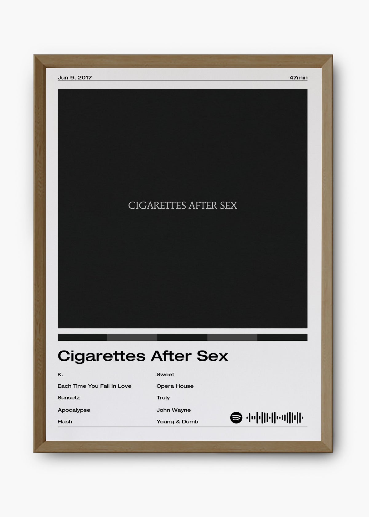 Quadro decorativo Cigarettes After Sex — arte de dream pop para parede | Cübe Quadros