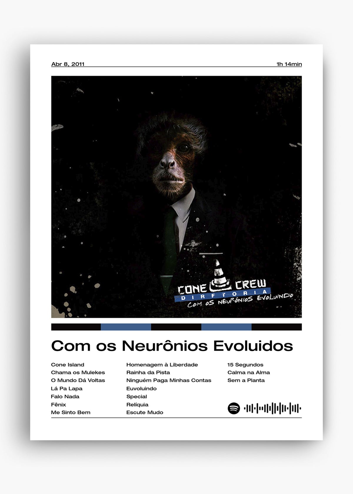 Quadro decorativo ConeCrewDiretoria Com os Neurônios Evoluindo — arte de rap para parede | Cübe Quadros