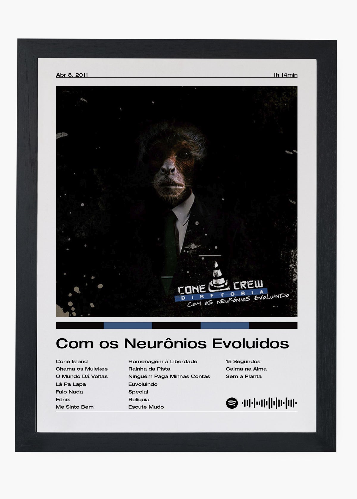Quadro decorativo ConeCrewDiretoria Com os Neurônios Evoluindo — arte de rap para parede | Cübe Quadros