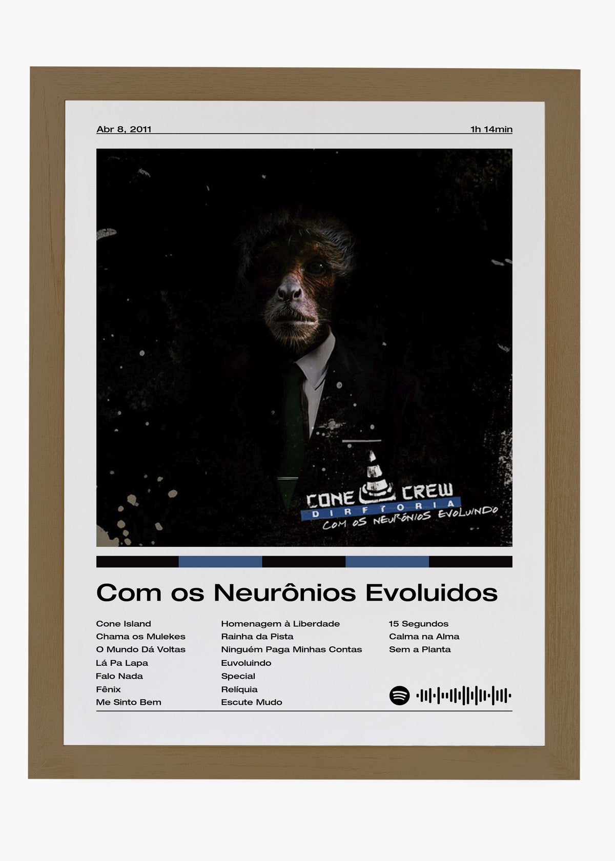 Quadro decorativo ConeCrewDiretoria Com os Neurônios Evoluindo — arte de rap para parede | Cübe Quadros