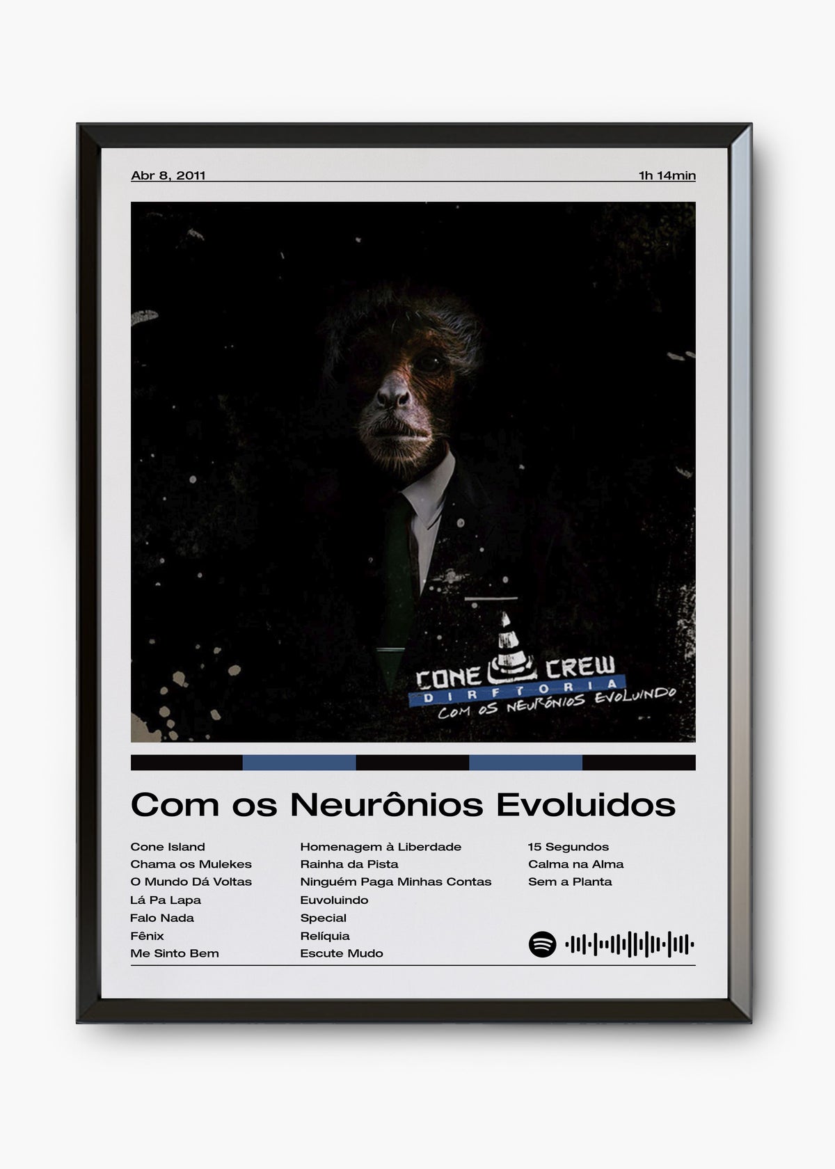Quadro decorativo ConeCrewDiretoria Com os Neurônios Evoluindo — arte de rap para parede | Cübe Quadros