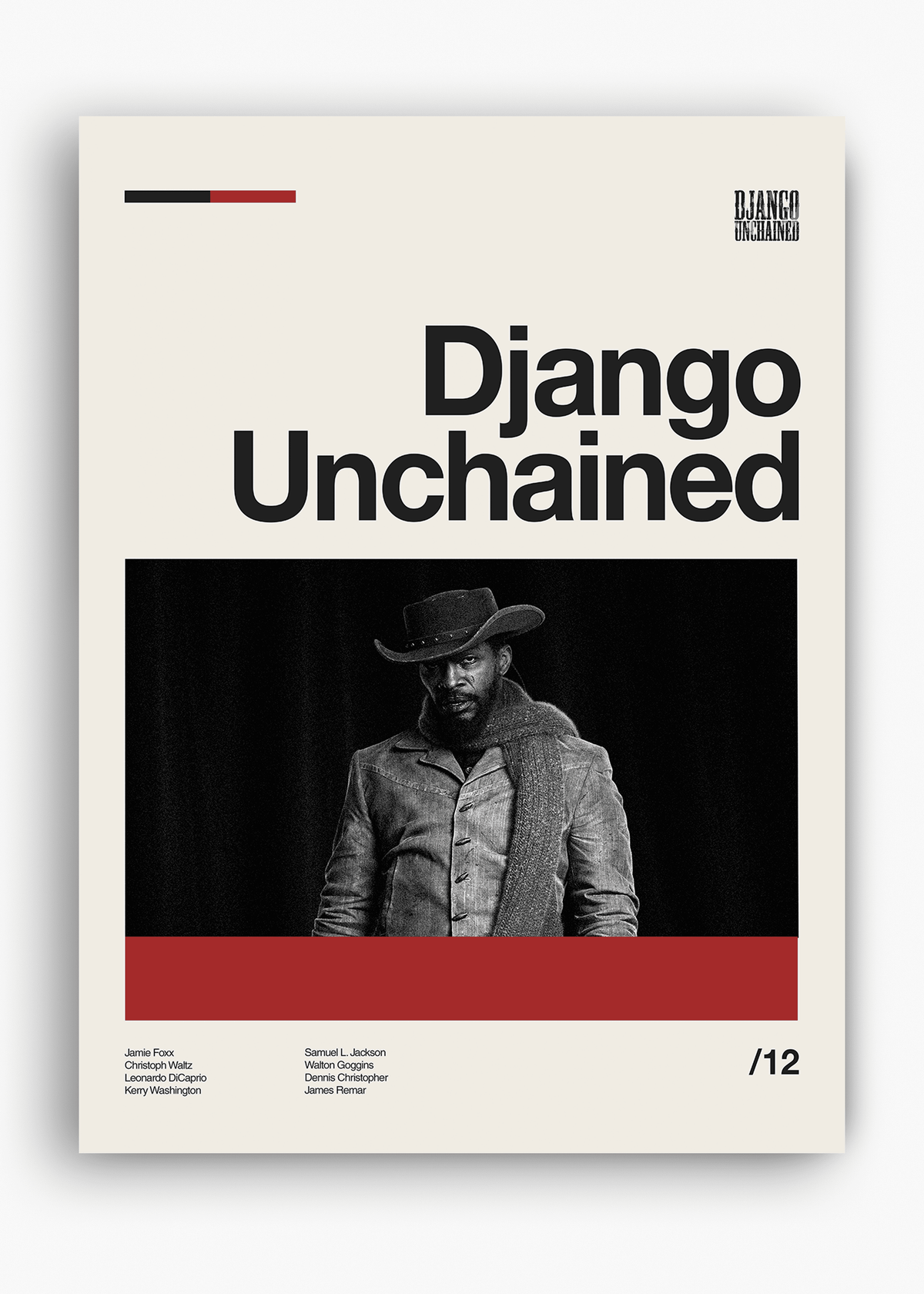 Quadro decorativo Django Unchained Django Livre — arte de cinema para parede | Cübe Quadros