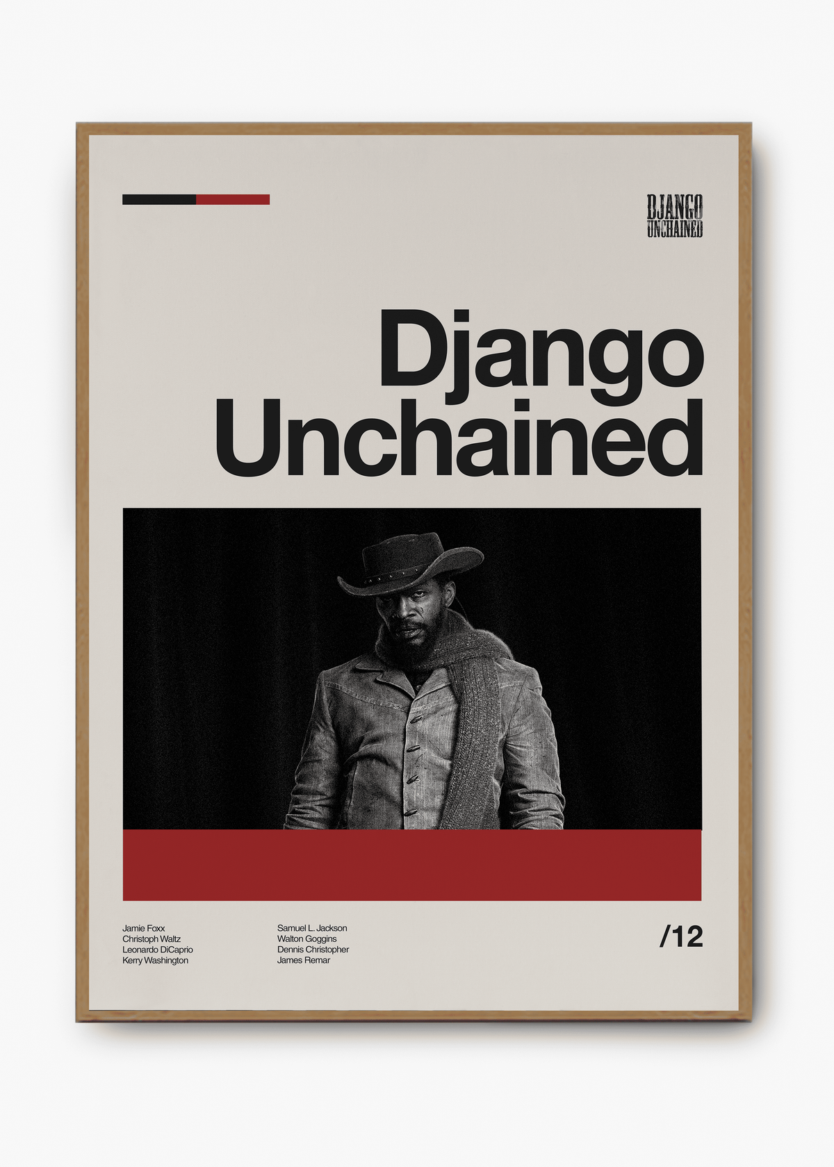 Quadro decorativo Django Unchained Django Livre — arte de cinema para parede | Cübe Quadros
