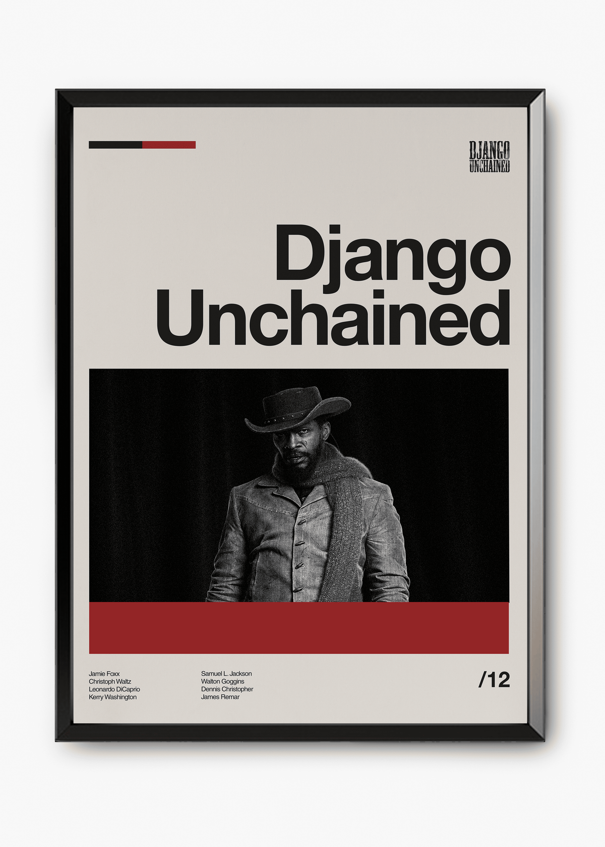 Quadro decorativo Django Unchained Django Livre — arte de cinema para parede | Cübe Quadros