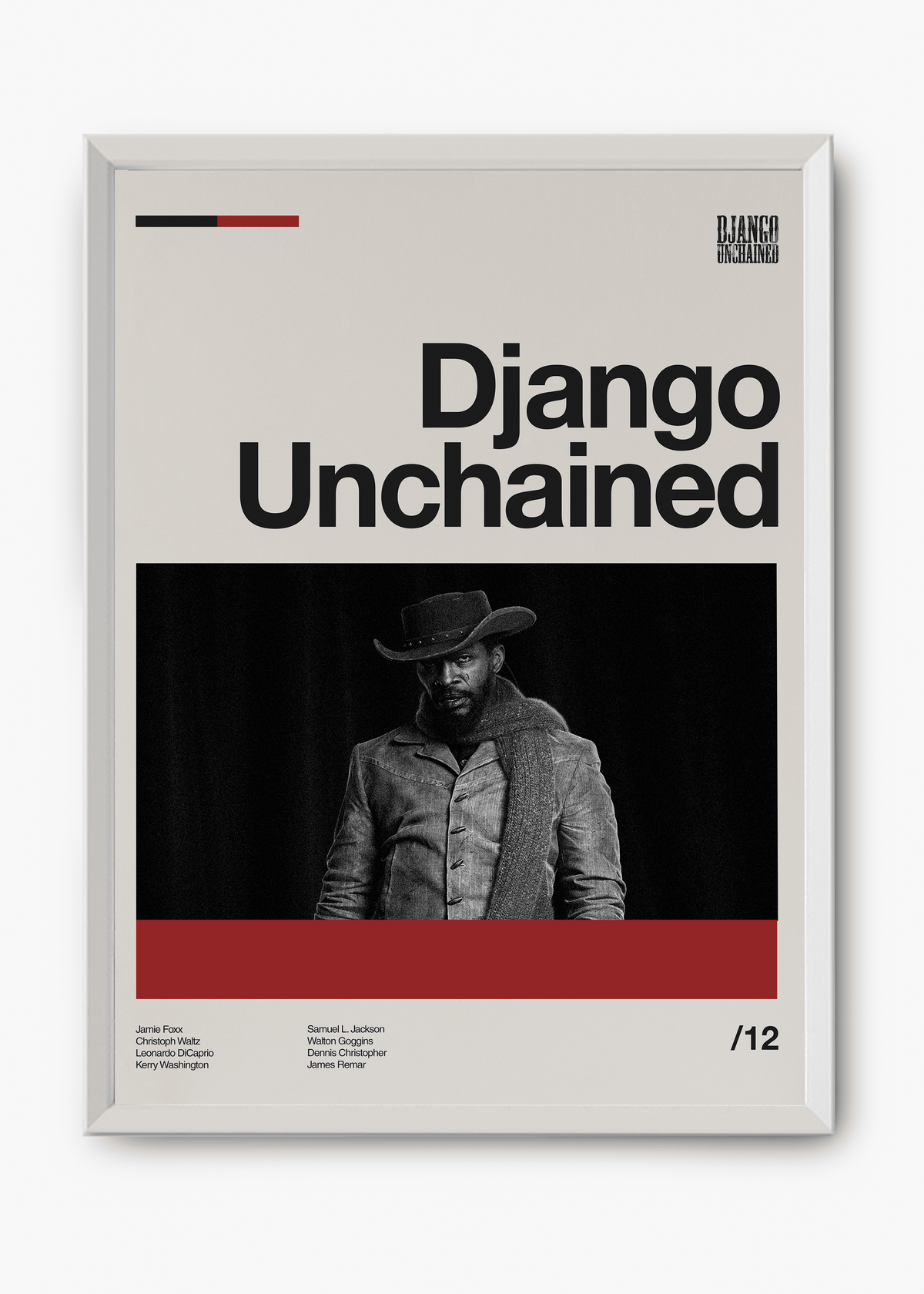 Quadro decorativo Django Unchained Django Livre — arte de cinema para parede | Cübe Quadros