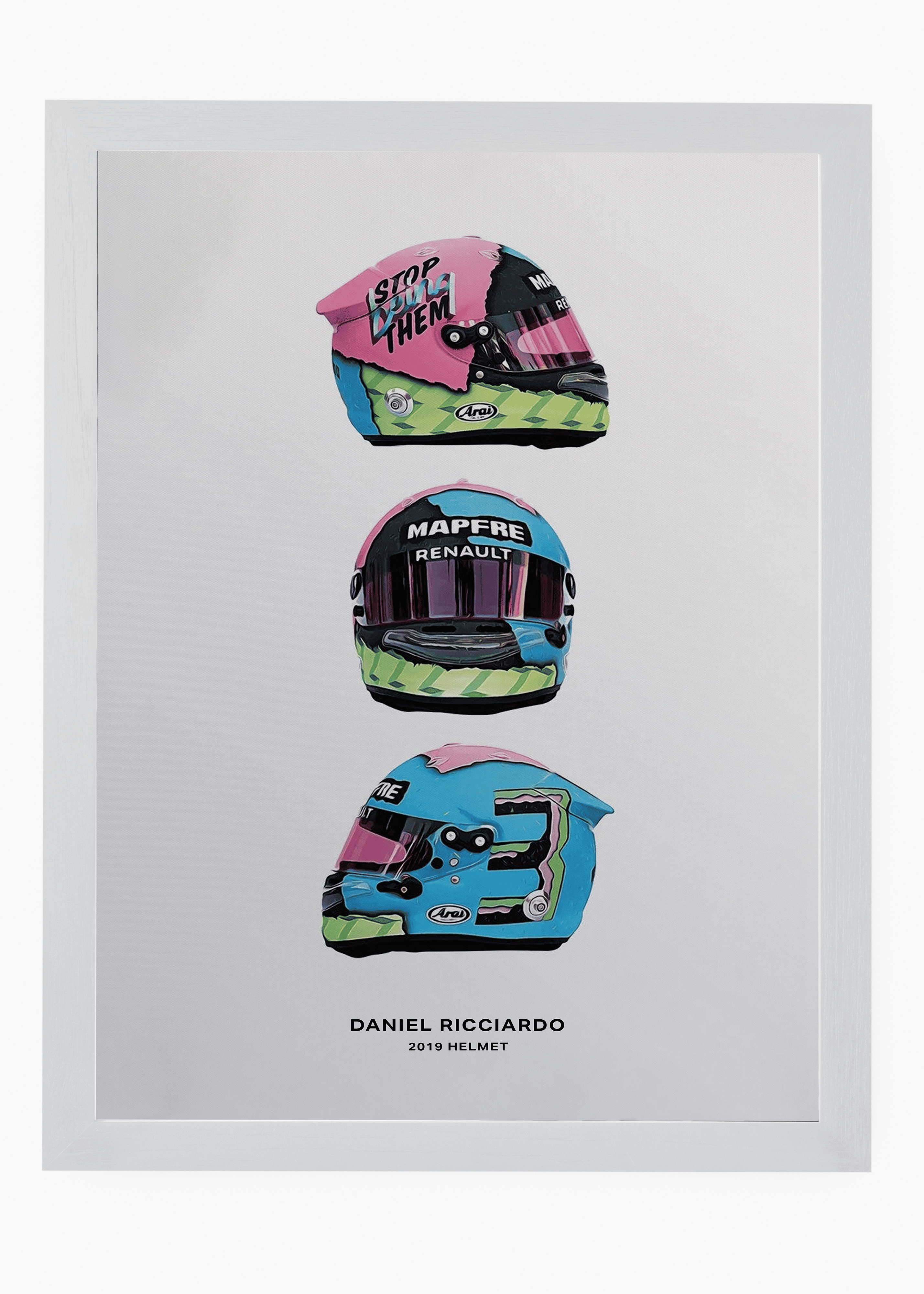 Quadro decorativo Daniel Ricciardo 2019 — arte de automobilismo para parede | Cübe Quadros