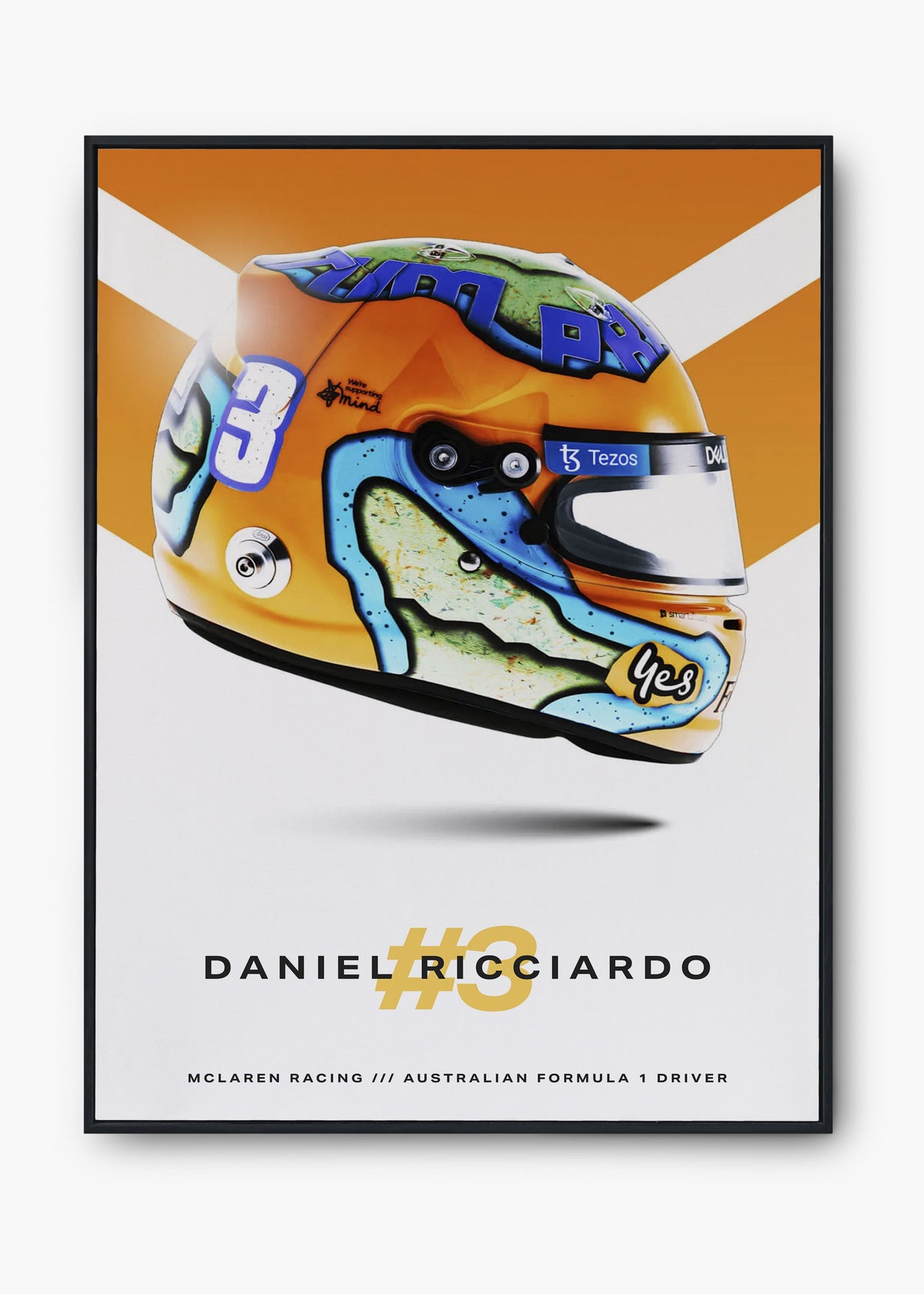 Quadro Capacete Daniel Ricciardo 2022 Fórmula 1