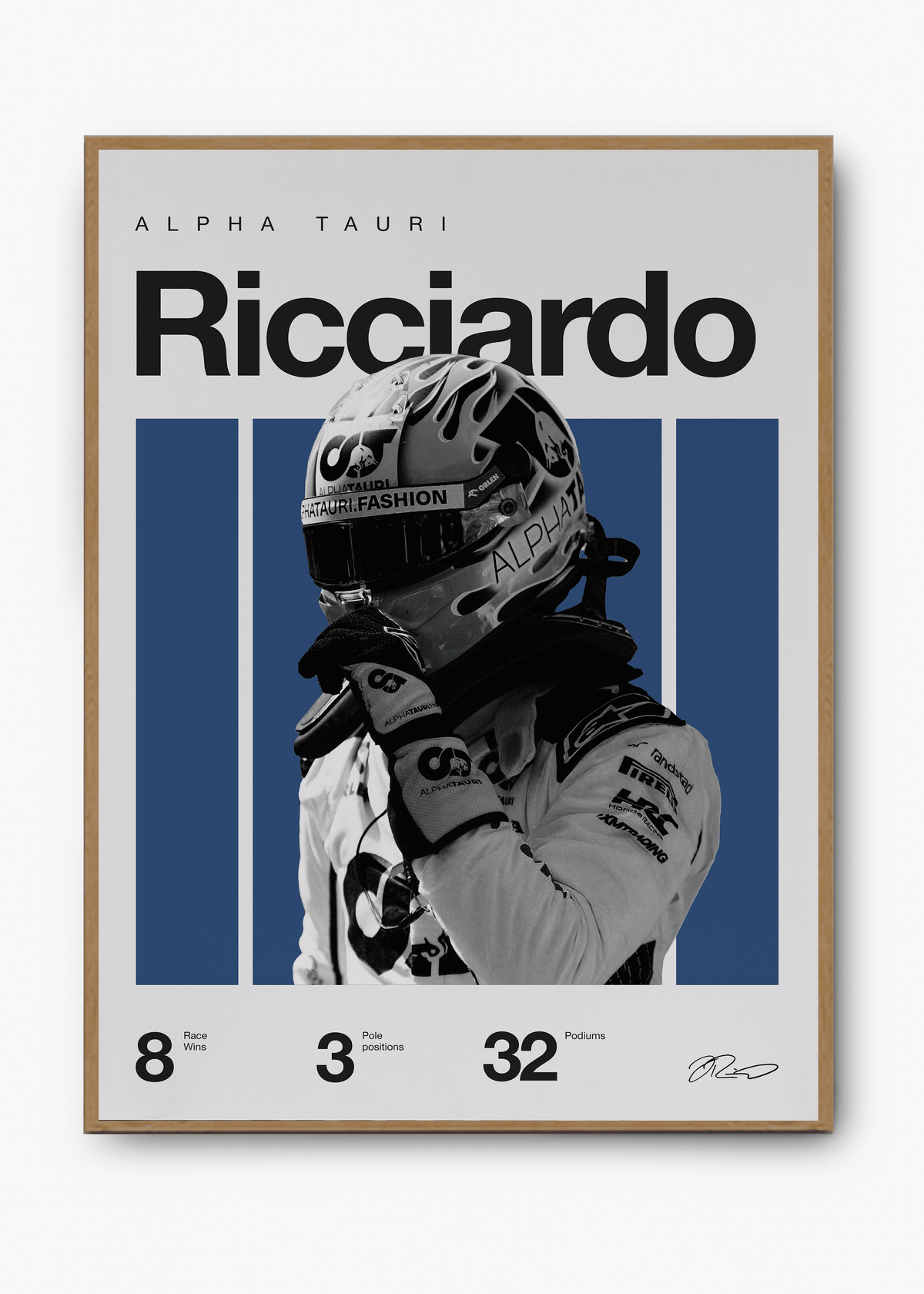 Quadro decorativo Daniel Ricciardo F1 — arte de automobilismo para parede | Cübe Quadros