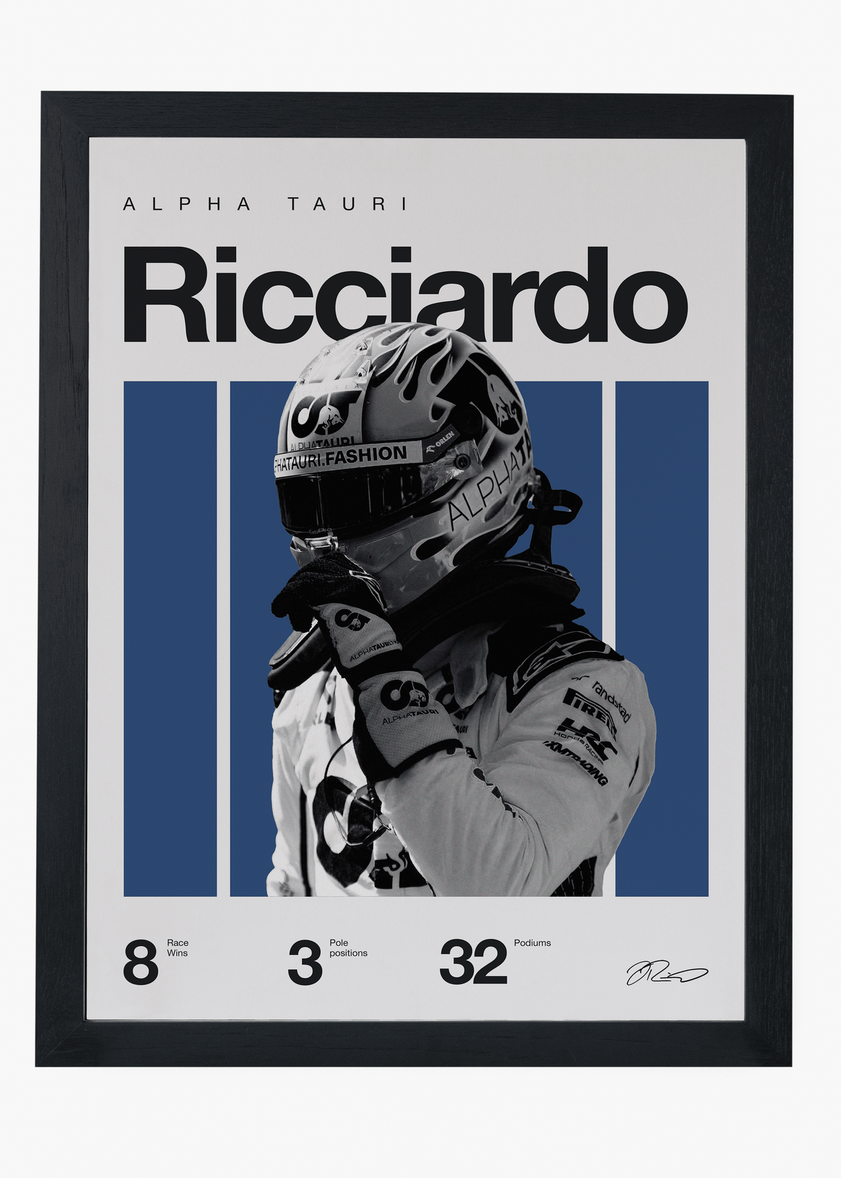 Quadro decorativo Daniel Ricciardo F1 — arte de automobilismo para parede | Cübe Quadros